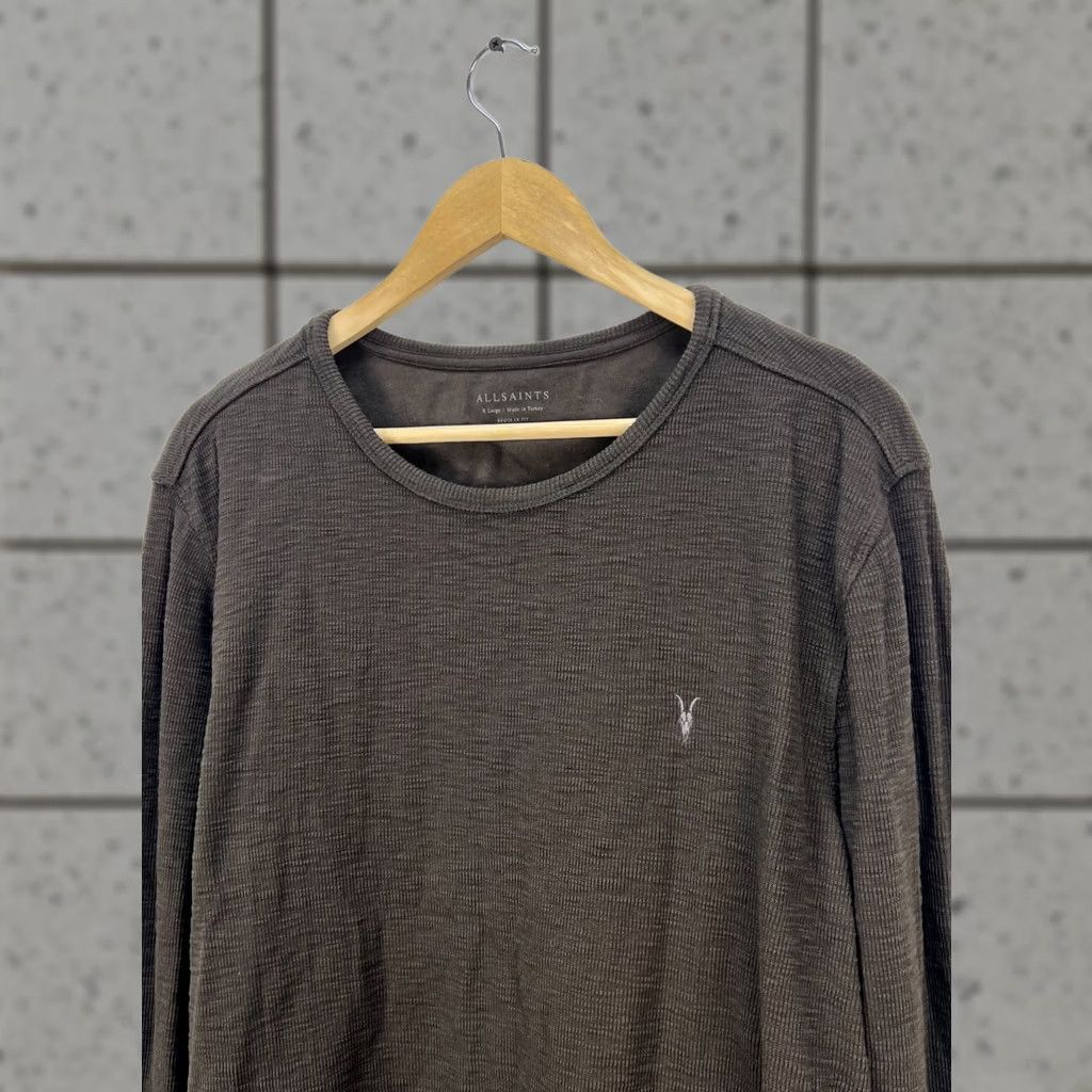 Allsaints AllSaints Sweatshirt Textured Crew Neck L Mens XL Some khaki gray Size US L / EU 52-54 / 3 - 1 Thumbnail