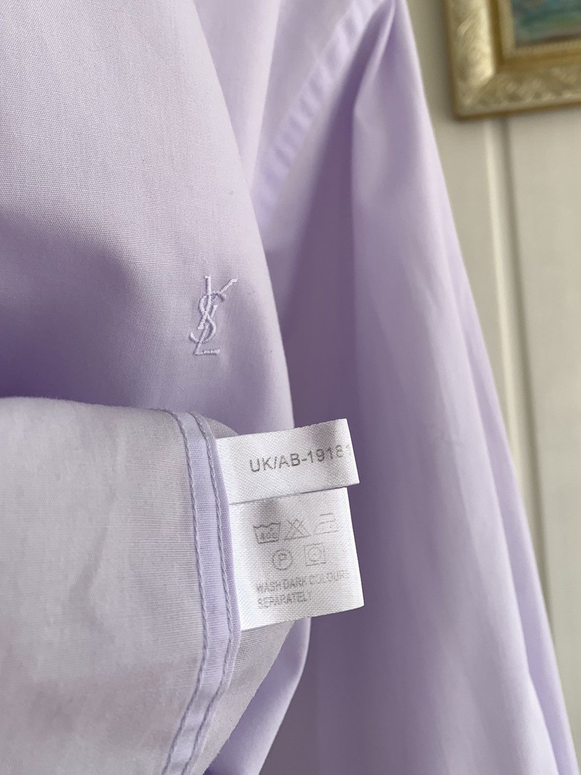 Yves Saint Laurent Yves Saint Laurent Vintage Button Shirt Light Purple Size L Size US L / EU 52-54 / 3 - 6 Thumbnail