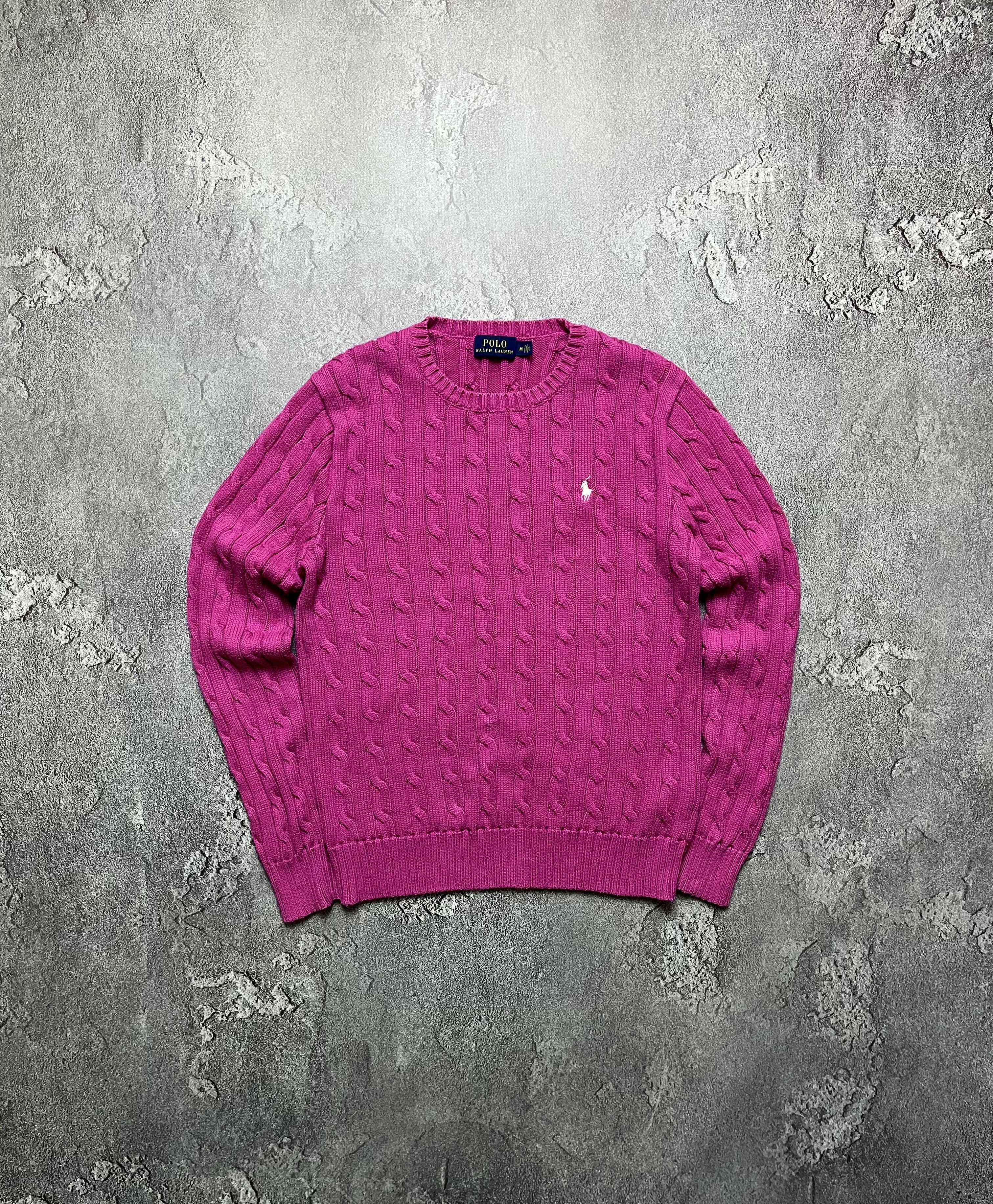 Polo Ralph Lauren Vintage Sweaters Ralph Lauren Cable Knitt Big Pony M Size M / US 6-8 / IT 42-44 - 1 Thumbnail