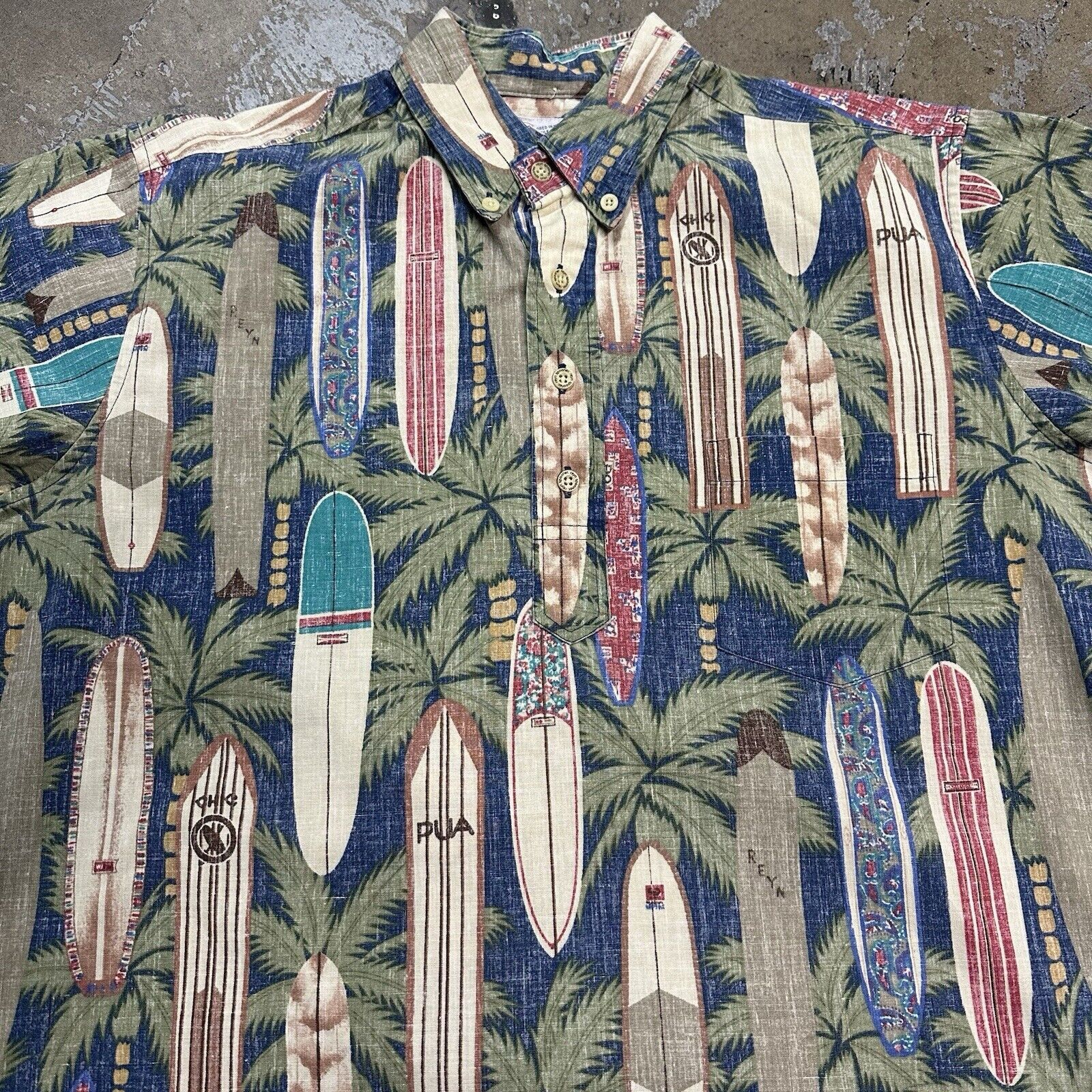 Reyn Spooner Reyn Spooner Surf Board Reverse Print Hawaiian Shirt Medium Size US M / EU 48-50 / 2 - 1 Thumbnail