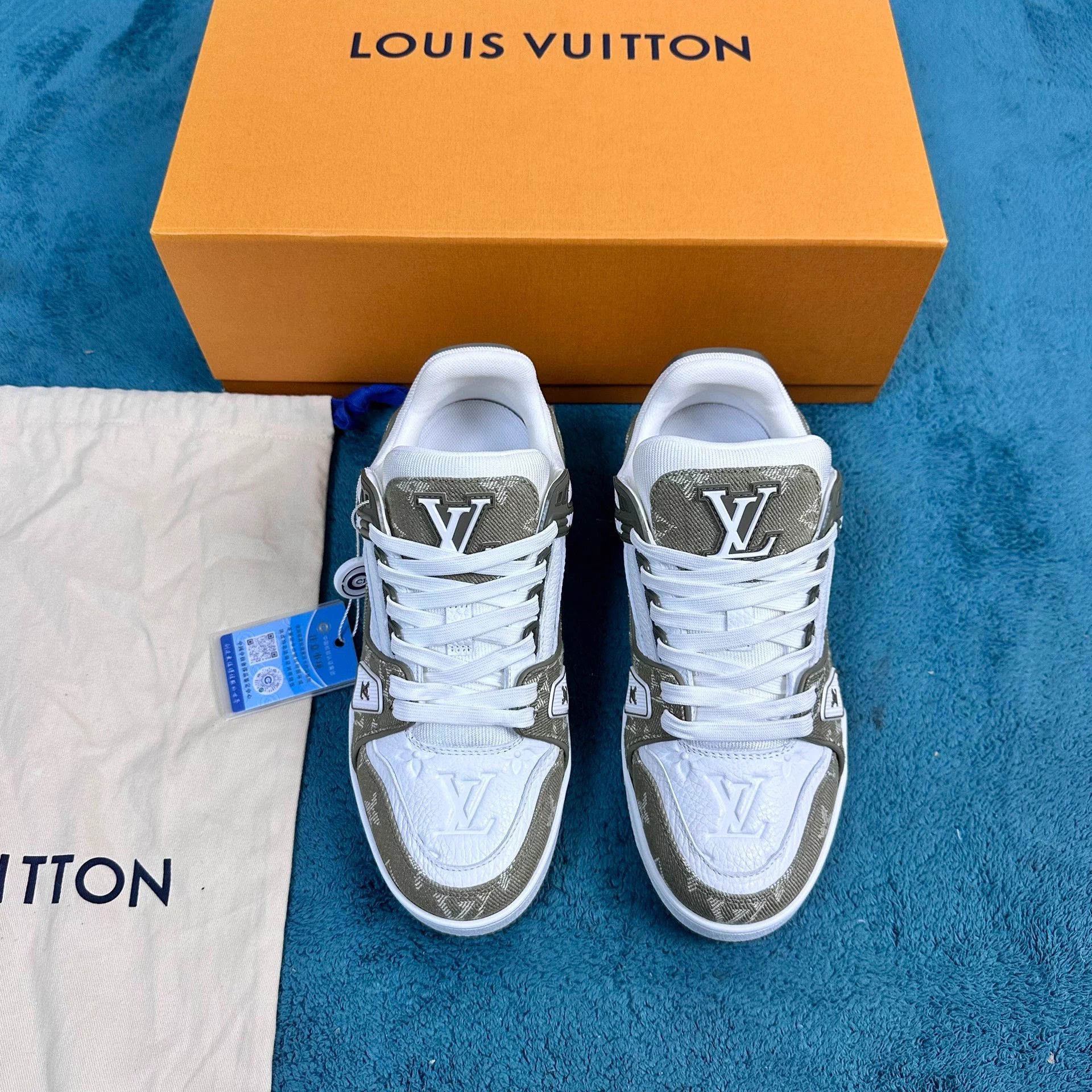 Louis Vuitton LV Trainer 25SS Green Low-Top Sneakers 37.5 Size US 6.5 / IT 36.5 - 1 Thumbnail