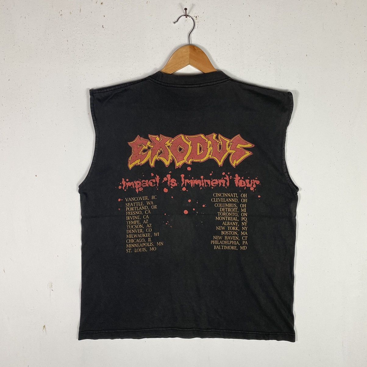 Band Tees × Vintage VINTAGE 90's EXODUS BAND IMPACT IS IMMINENT TOUR TANK TOPS Size US L / EU 52-54 / 3 - 10 Thumbnail