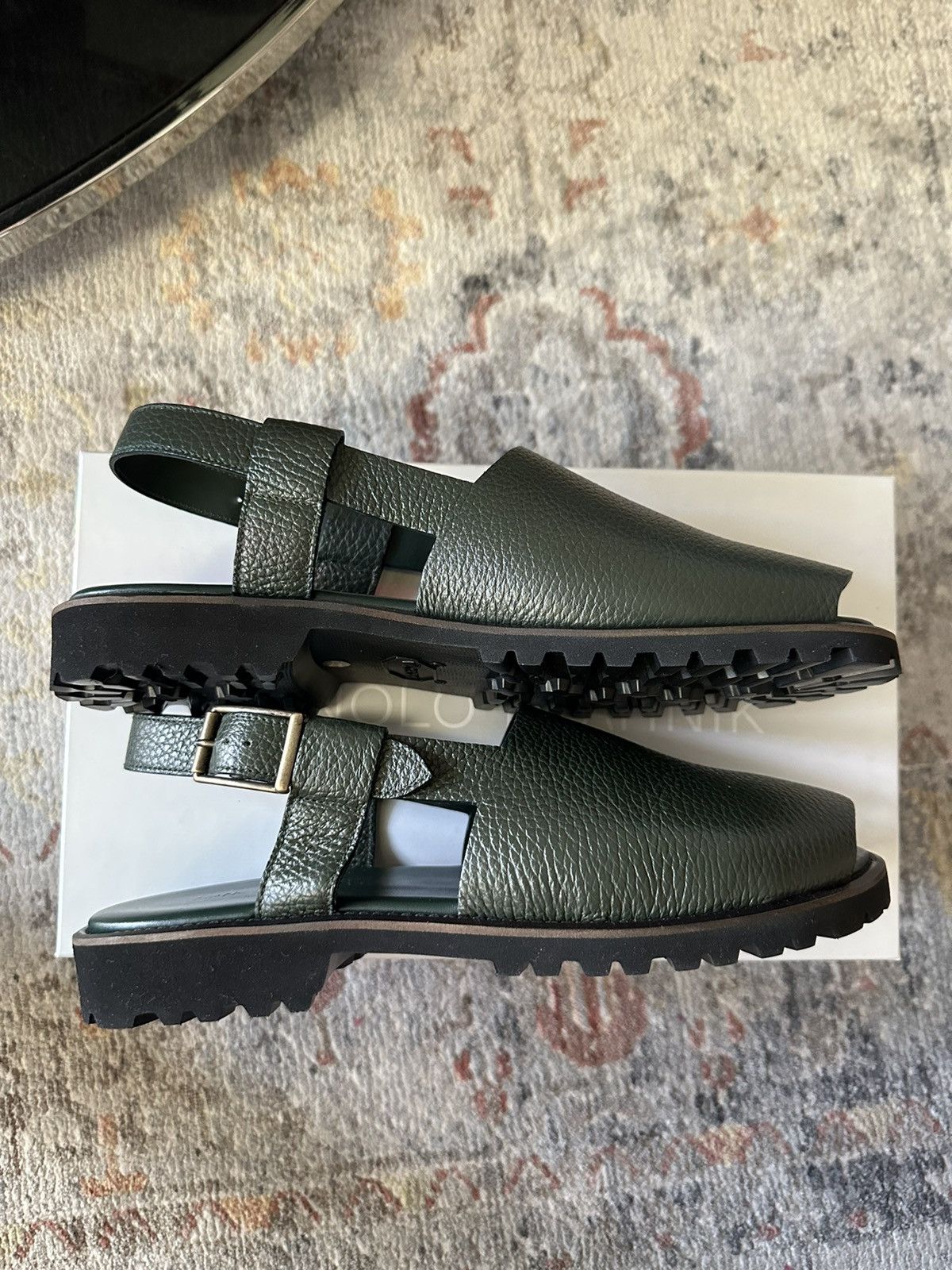 Manolo Blahnik men’s sandals size 42EU green color