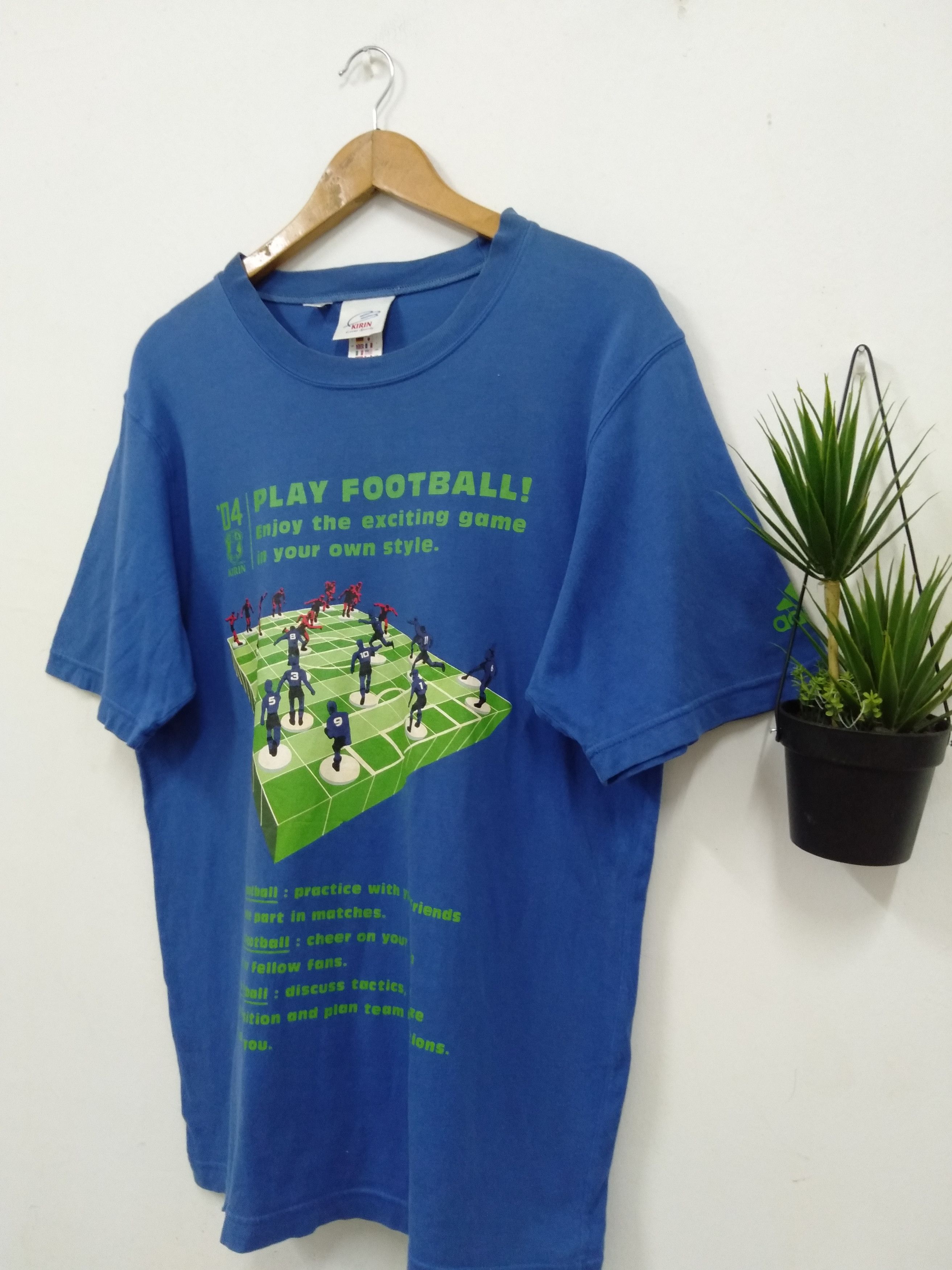 Adidas Vintage 1998 Adidas Kirin Japan football t shirt Size US L / EU 52-54 / 3 - 6 Thumbnail