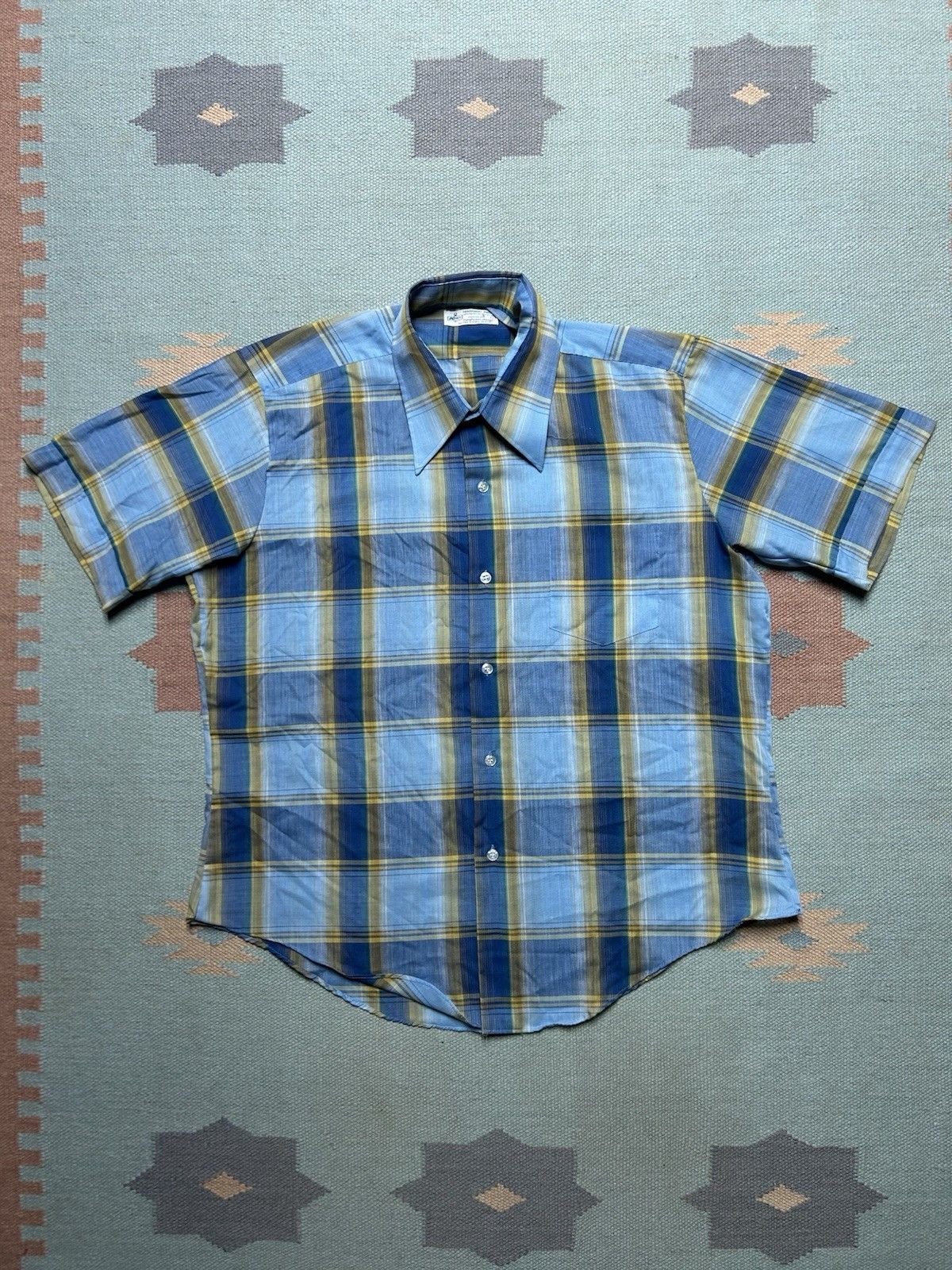 Vintage Vtg 60s button shirt shadow plaid sanforized lightweight L Size US L / EU 52-54 / 3 - 1 Thumbnail