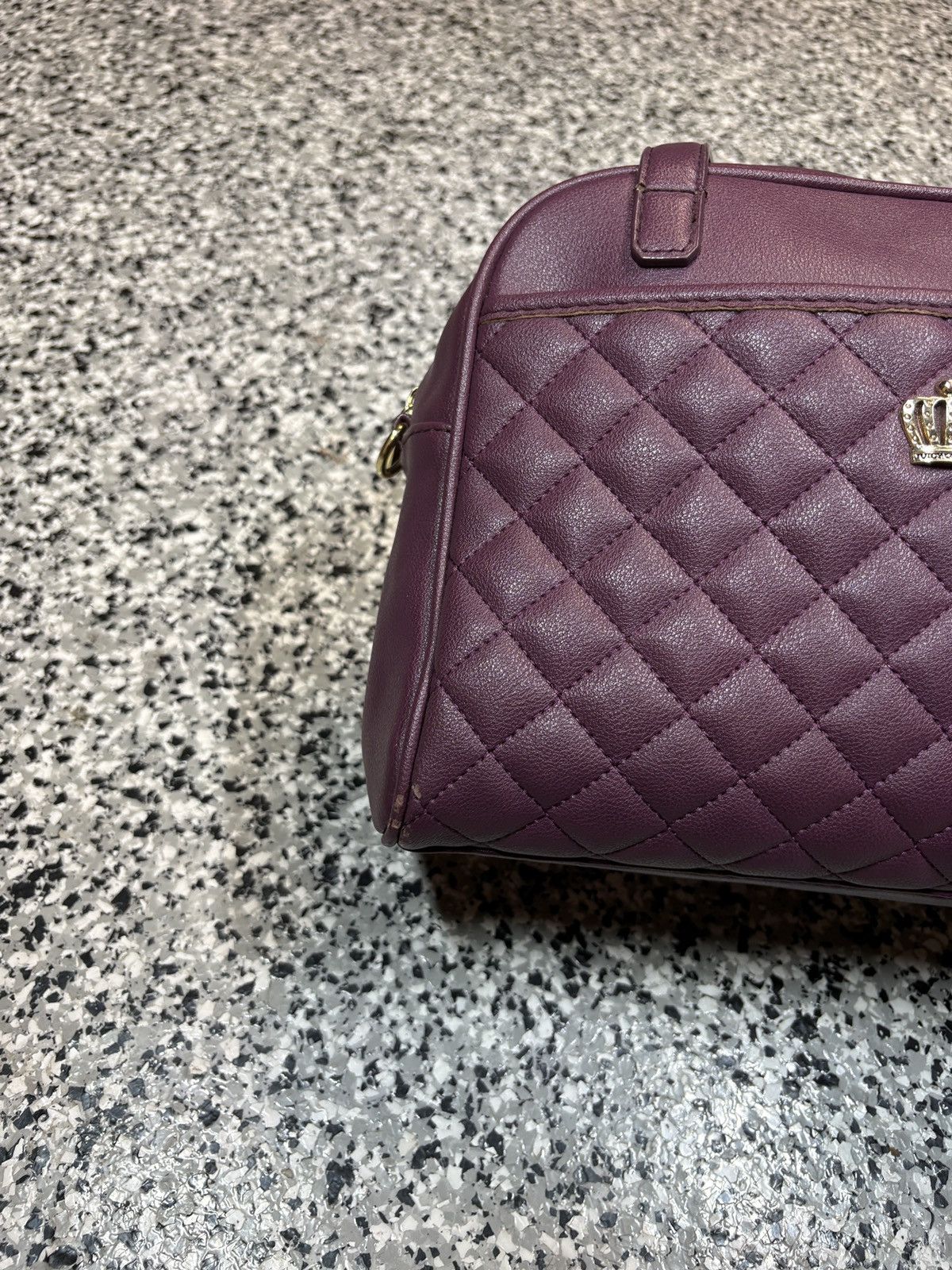 Juicy Couture Vintage Y2K Juicy Couture Violet Quilted Leather Handbag Size ONE SIZE - 11 Thumbnail