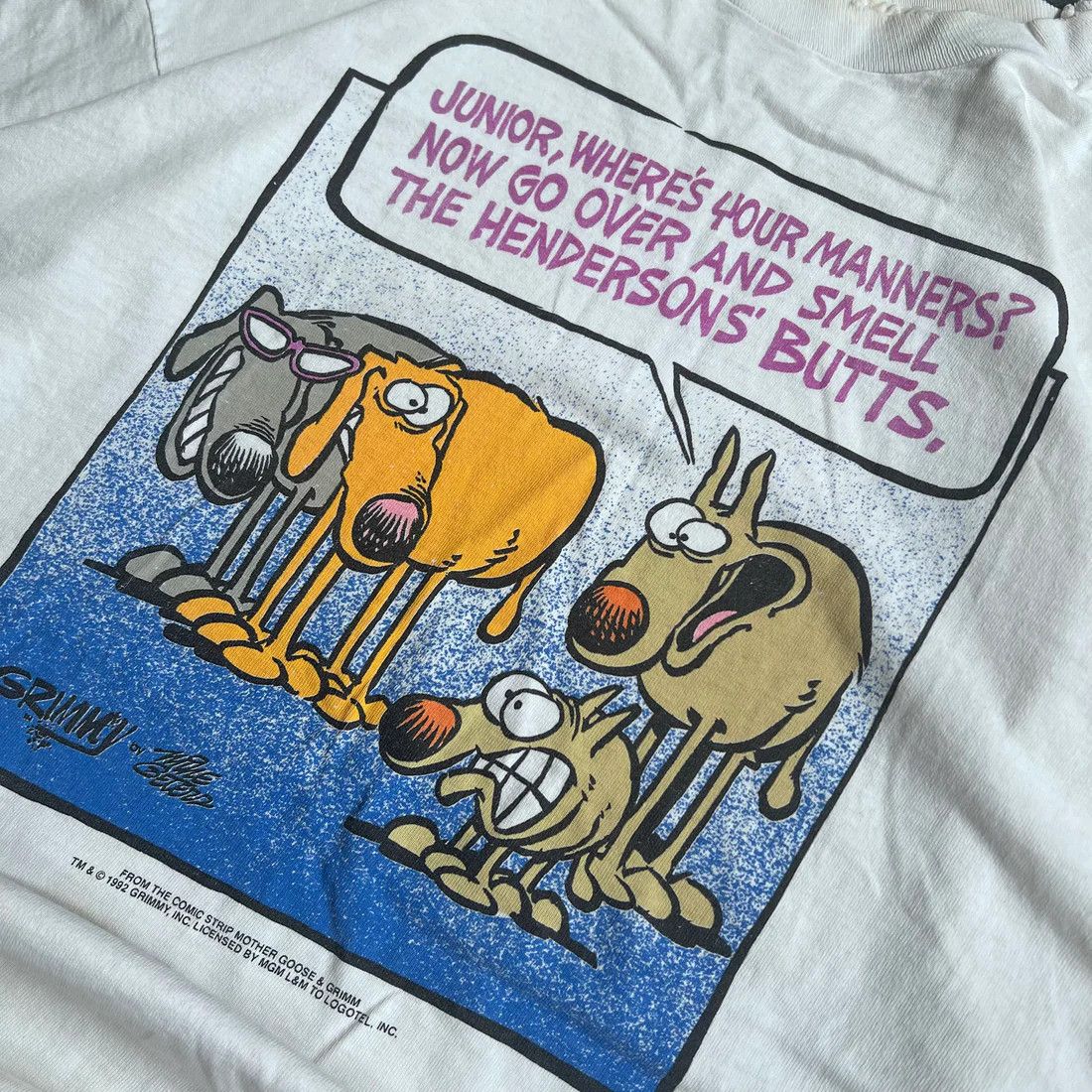 Vintage Vintage 92' Dogs Conversation Tee Size US XL / EU 56 / 4 - 1 Thumbnail