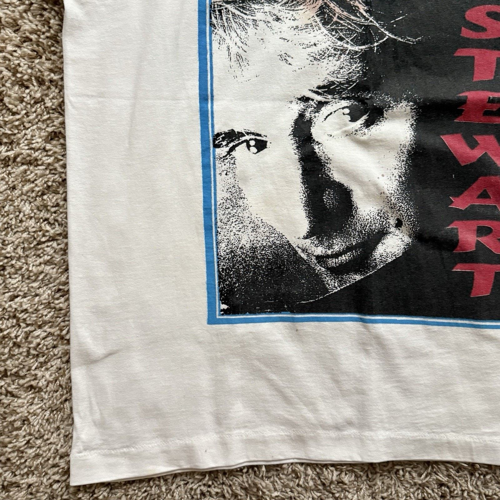 Vintage Vintage 1996 Rod Stewart World Tour White T-Shirt Distressed Size US L / EU 52-54 / 3 - 6 Thumbnail