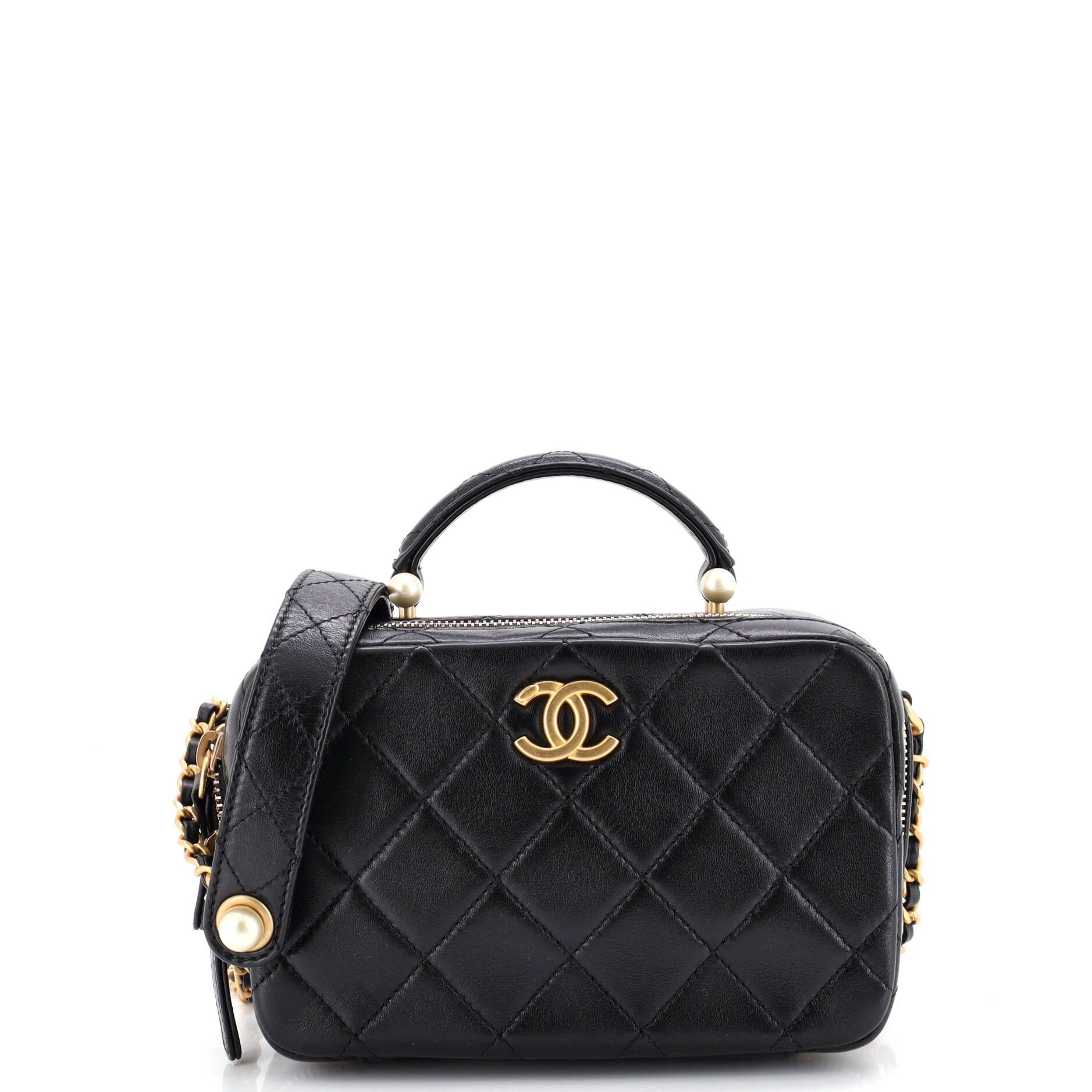 Chanel CC Pearl Zip Around Top Handle Vanity Case with Chain Size ONE SIZE - 1 Thumbnail