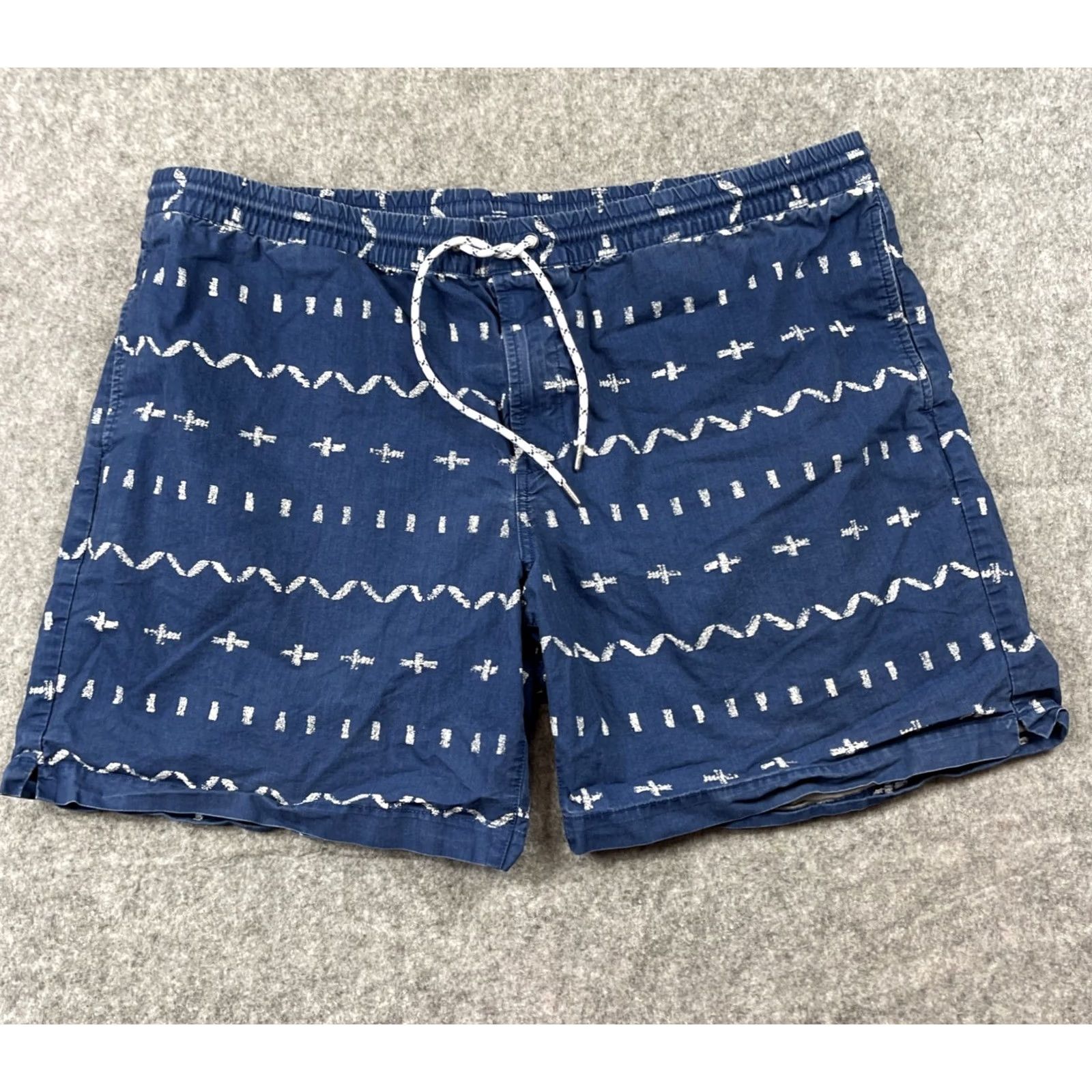 Bonobos Bonobos Shorts Men 2XL Blue Geometric Aztec AOP Drawstring Cotton Unlined 7 Size US 39 - 2 Thumbnail