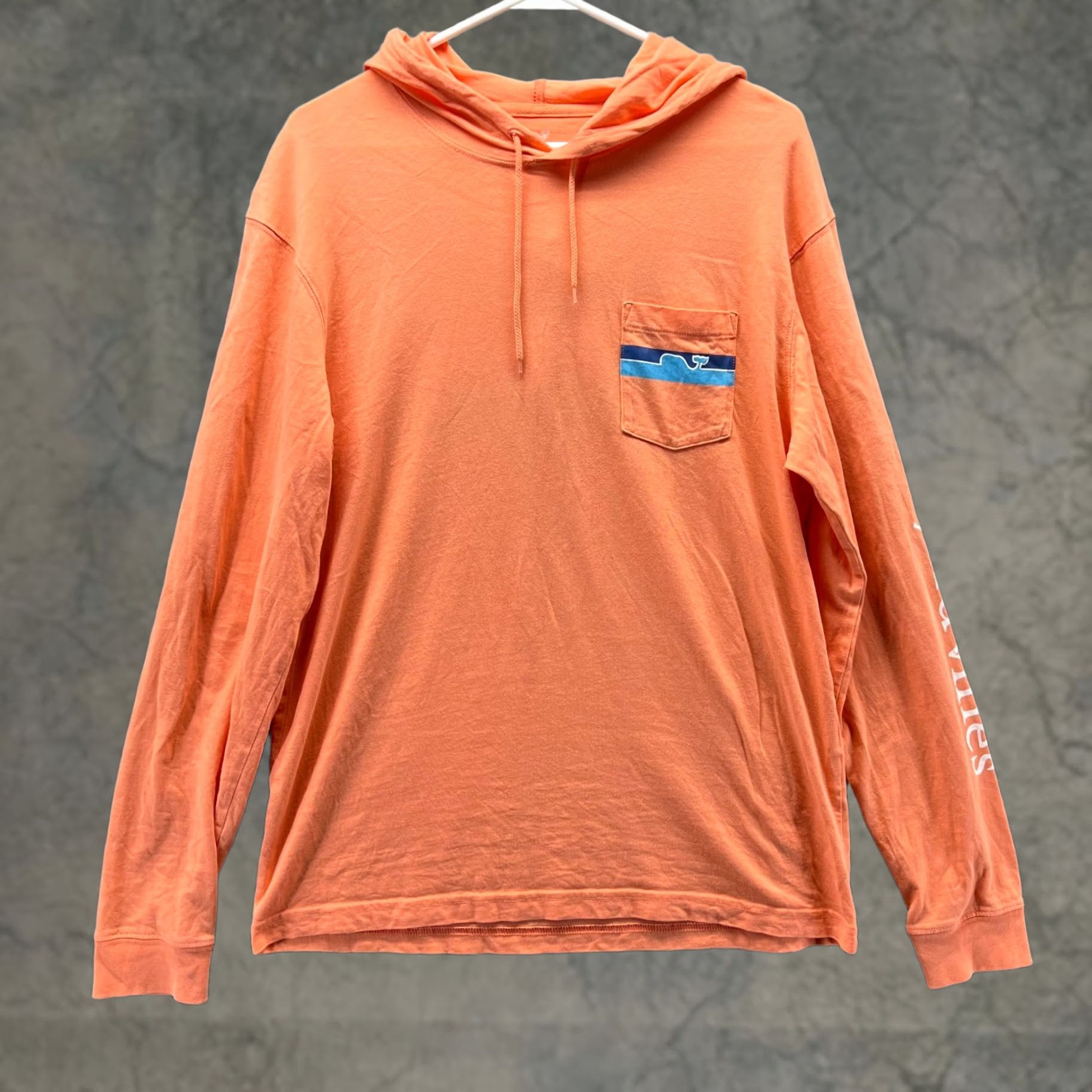 Vineyard Vines VINEYARD VINES Shirt Mens S Orange Hooded Pocket Whale Graphic Long Sleeve Size US S / EU 44-46 / 1 - 1 Thumbnail