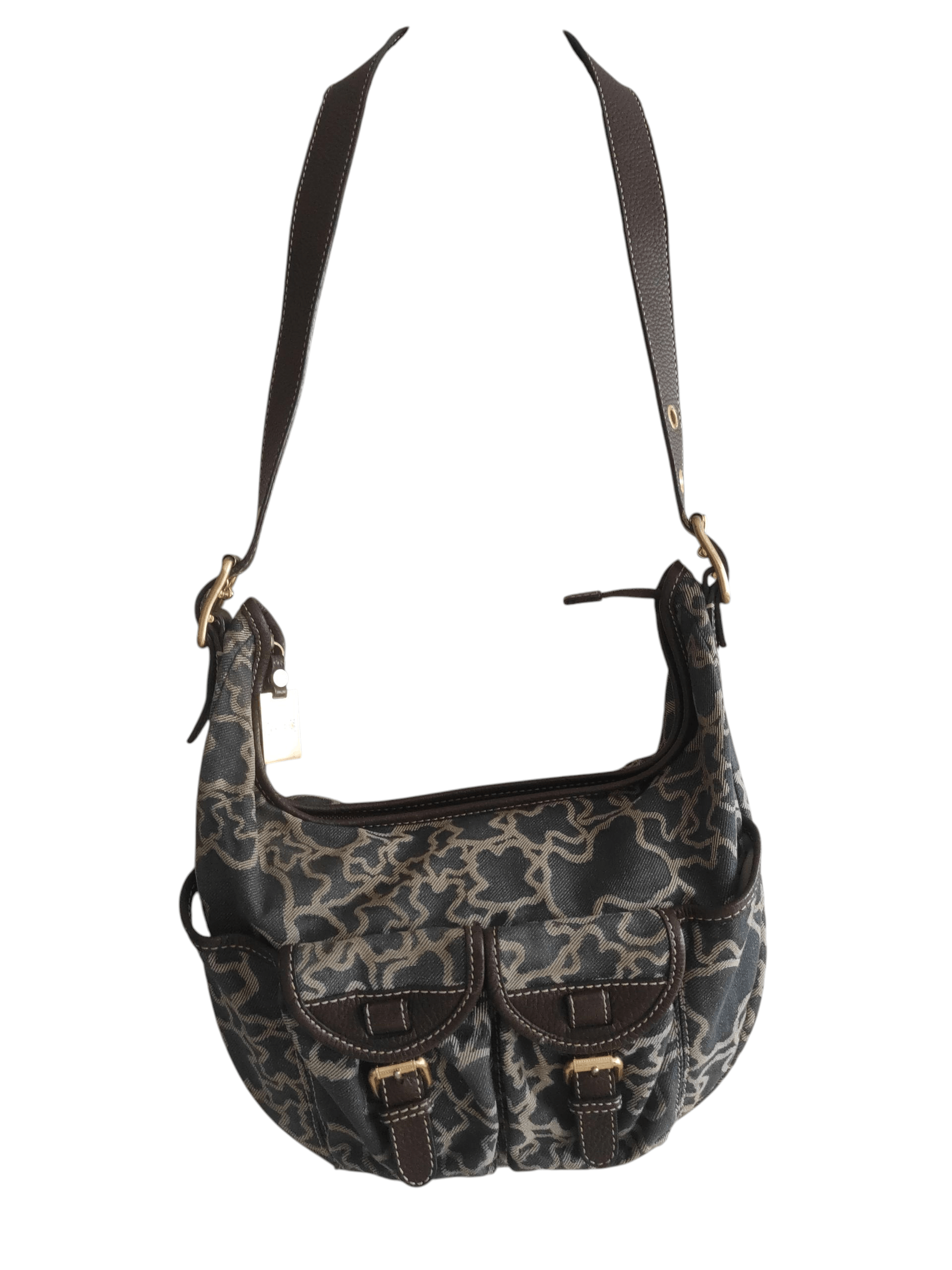 TOUS TOUS Kaos Print Denim Canvas Hobo Shoulder Bag Size ONE SIZE - 3 Thumbnail