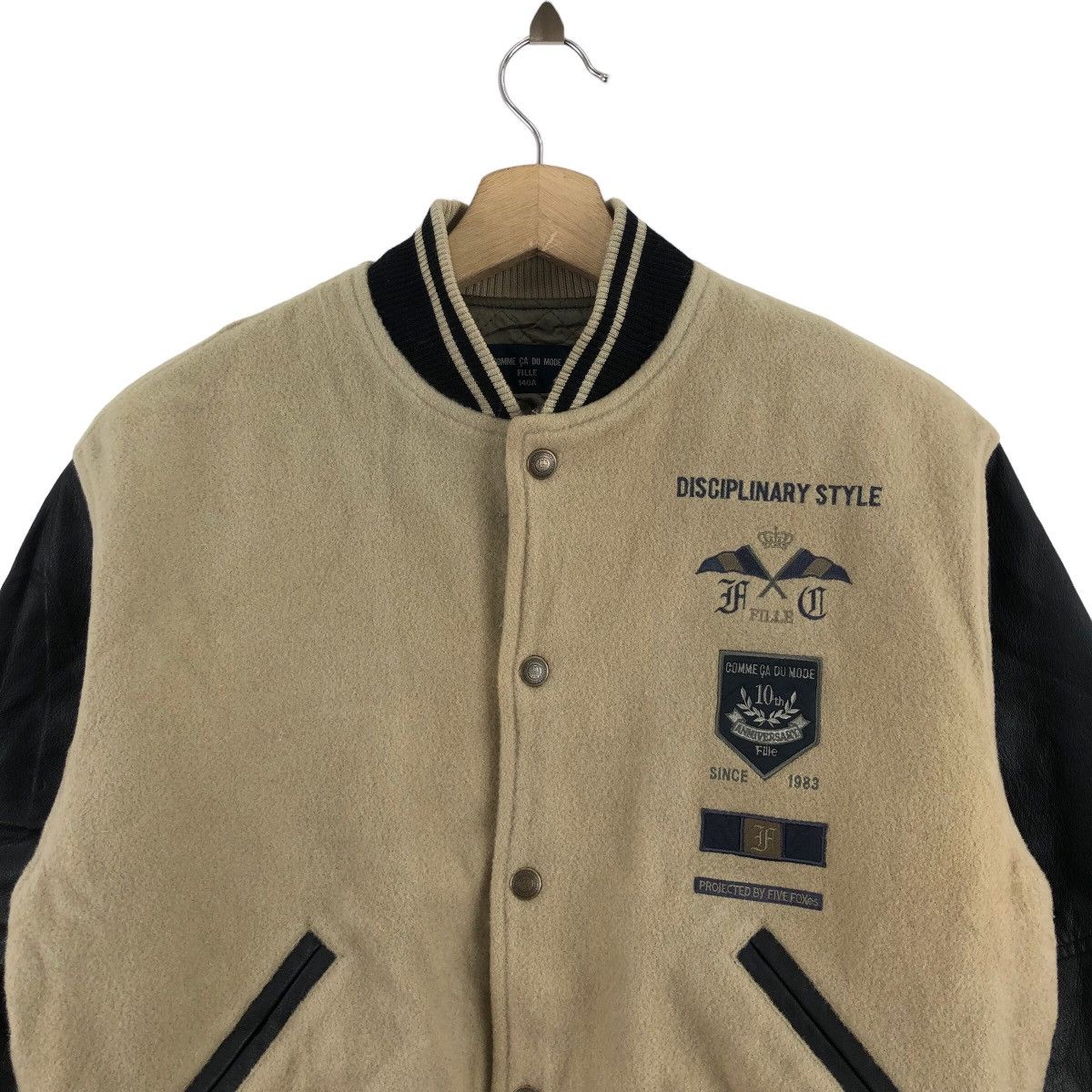Japanese Brand × Vintage Vintage 90s COMME CA DU MODE Varsity Jacket Big Logo Size M / US 6-8 / IT 42-44 - 2 Thumbnail