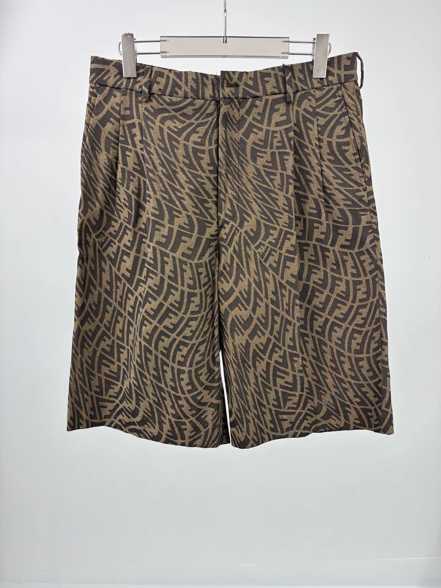 Fendi FENDI Brown FF Logo Monogram Shorts Size US 34 / EU 50 - 1 Thumbnail
