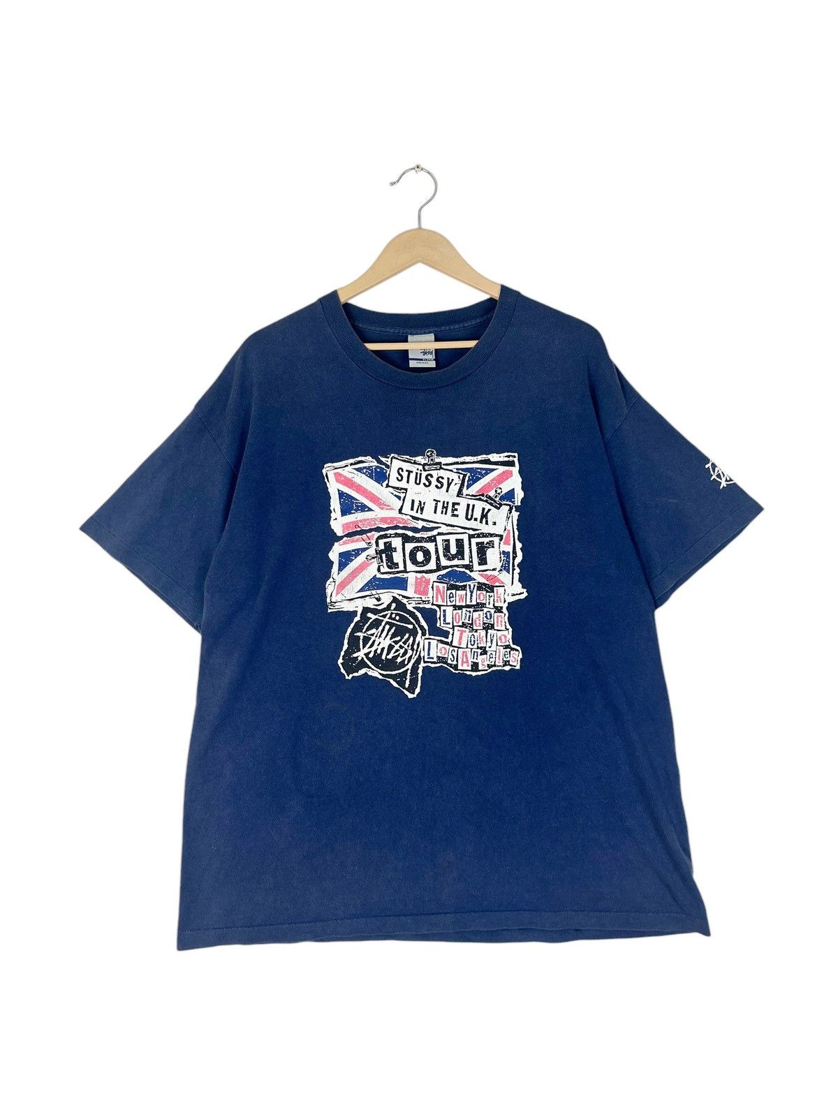 Stussy × Vintage Vintage 90s Stussy Tour In The UK/ Sex Pistol Anarchy Insprd Size US XL / EU 56 / 4 - 1 Thumbnail