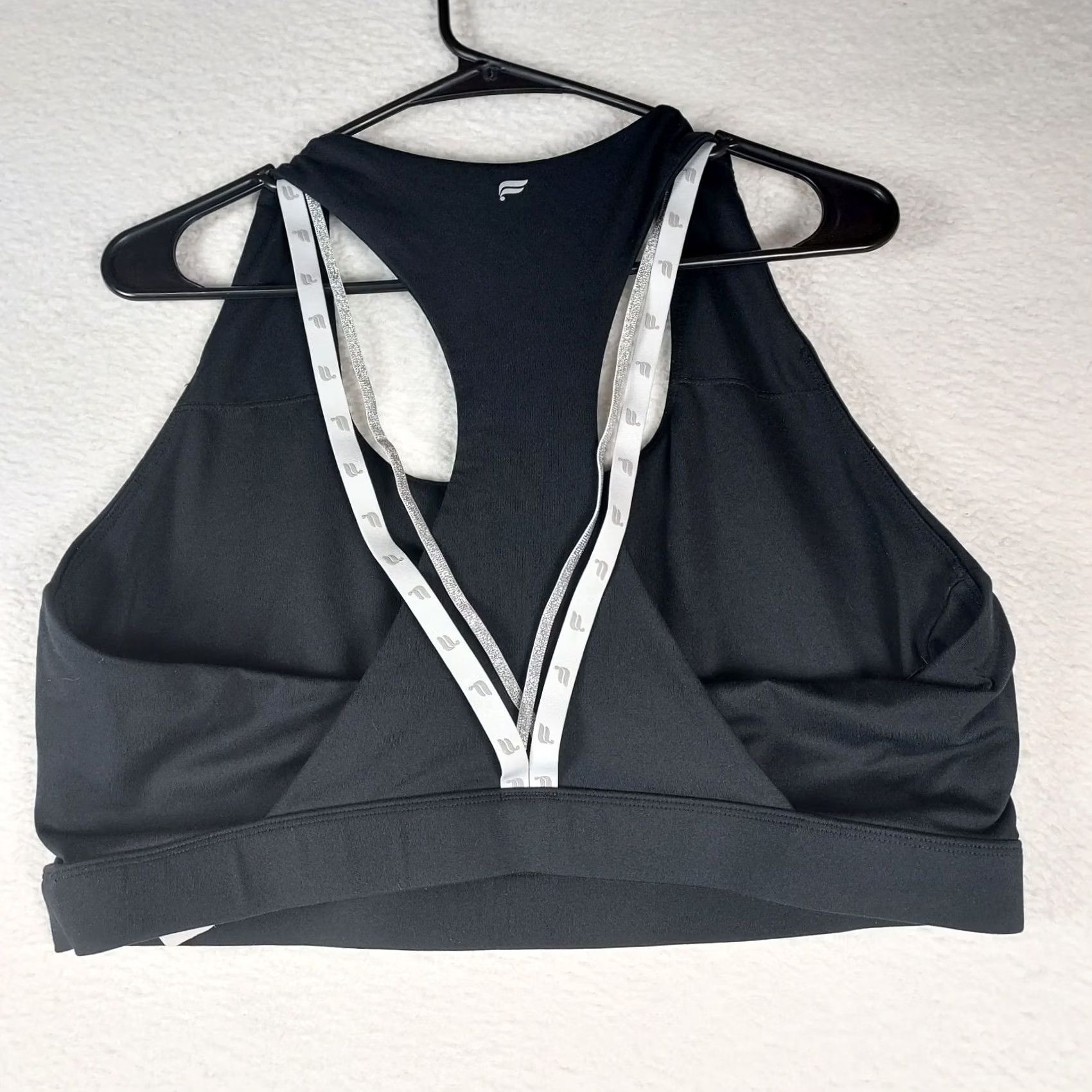 Fabletics Fabletics Black Sports Bra Women’s Size 2X Racerback Activewear Top Wireless Full Coverage Logo Accent Machine Washable Size XXL / US 16-18 / IT 52-54 - 2 Thumbnail