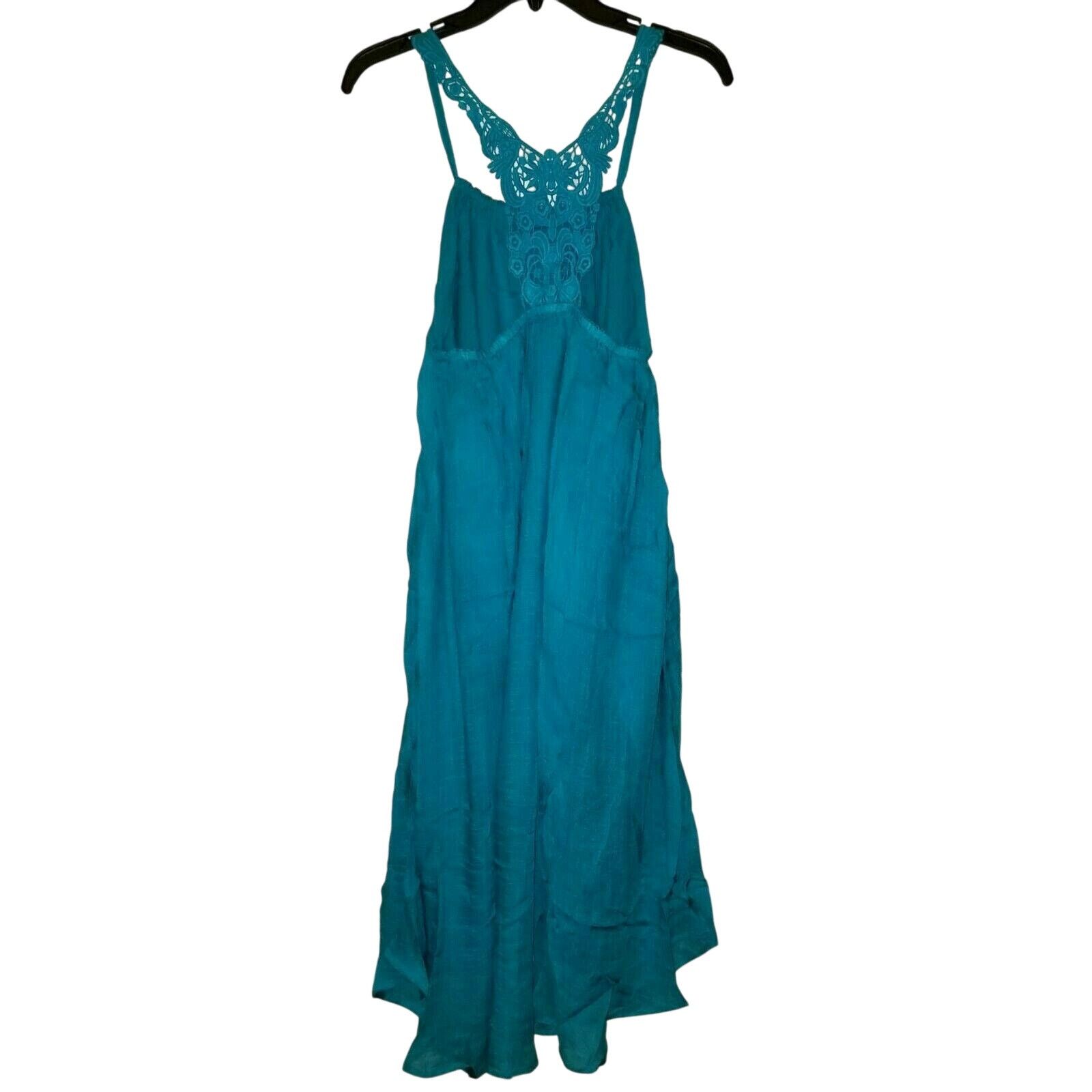 Anthropologie New Anthropologie Verano Turquoise Midi Lace Back Dress $148 Size XS / US 0-2 / IT 36-38 - 5 Thumbnail