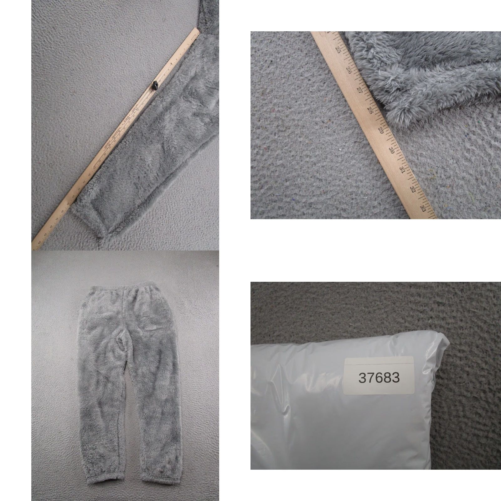 Vintage PJGGZ Women's Sleepwear Fleece Sherpa Faux Fur Pajama Pants Size L Soft Warm Gray Size 36" / US 14 / IT 50 - 8 Thumbnail