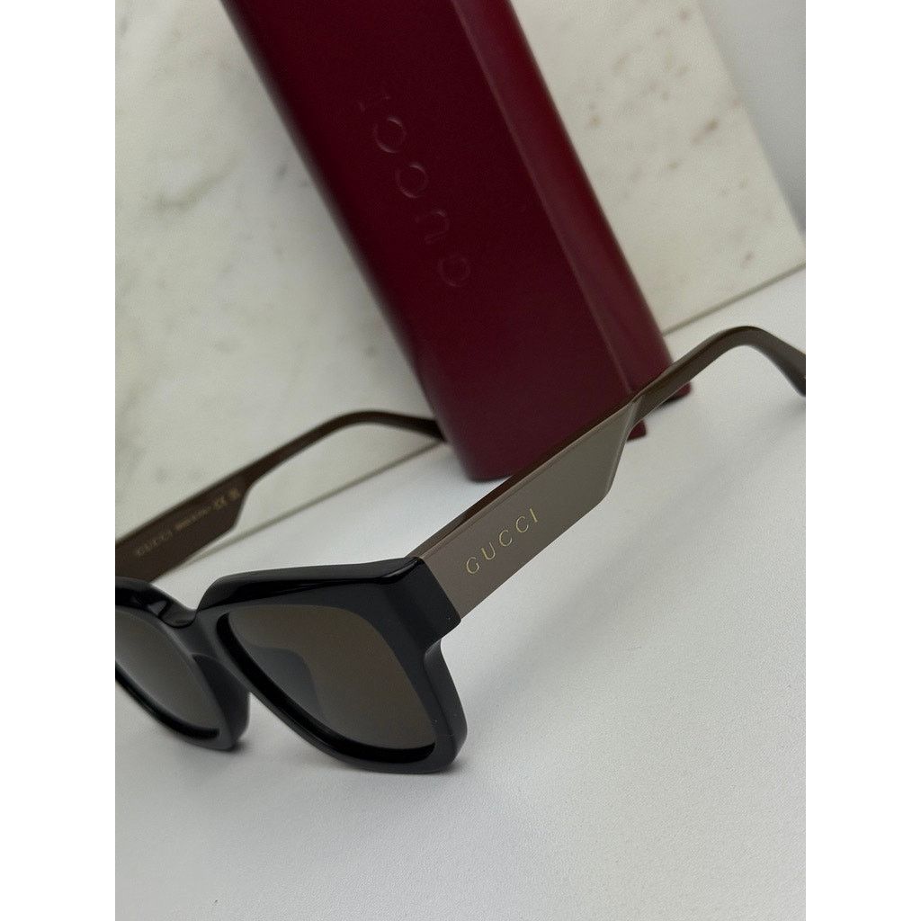 Gucci NEW Gucci GG1670SK Black Brown Unisex Square Sunglasses Size ONE SIZE - 2 Thumbnail