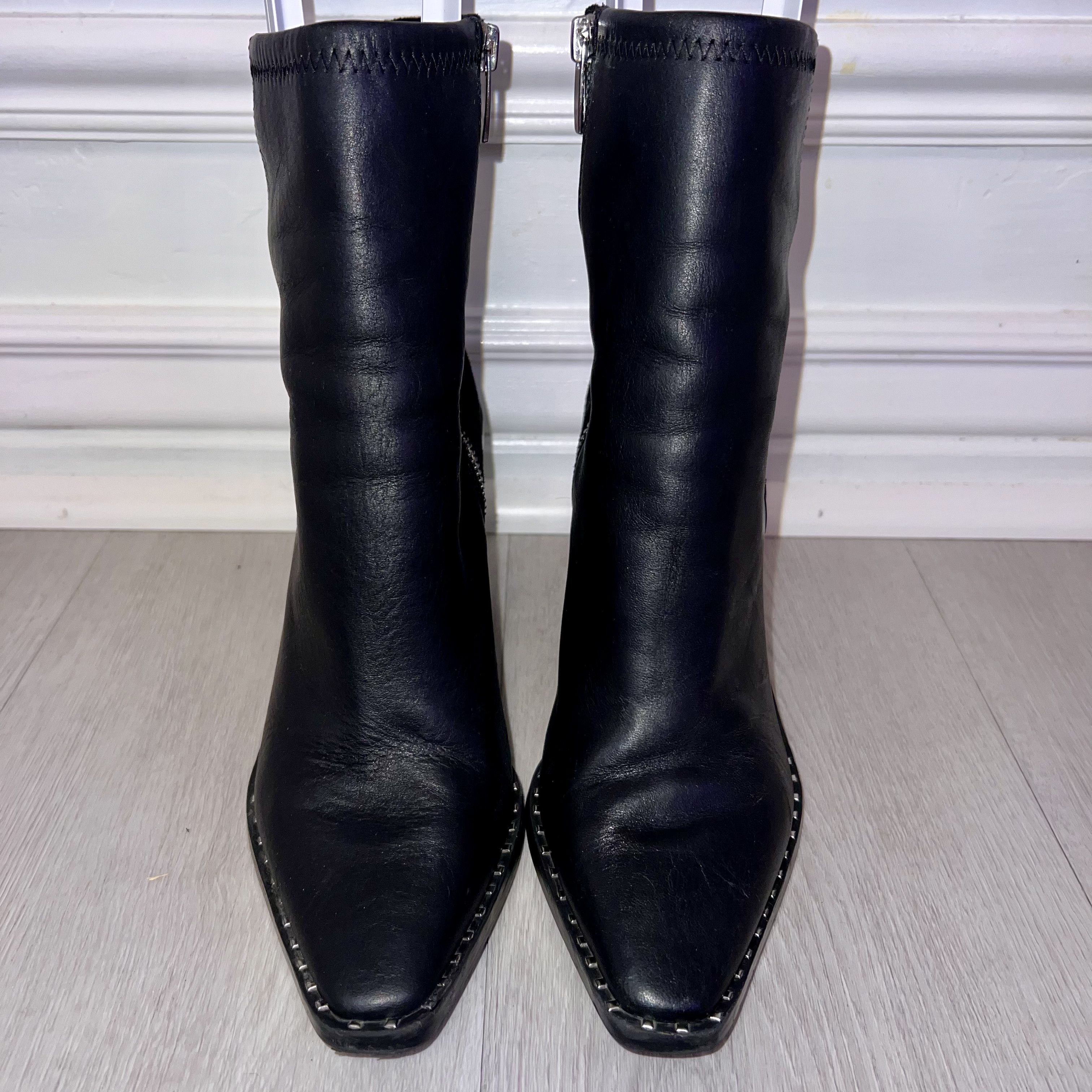 Aldo Aldo Loviren Black Studded Suede and Leather Ankle Boots 7.5 Size US 7.5 / IT 37.5 - 2 Thumbnail