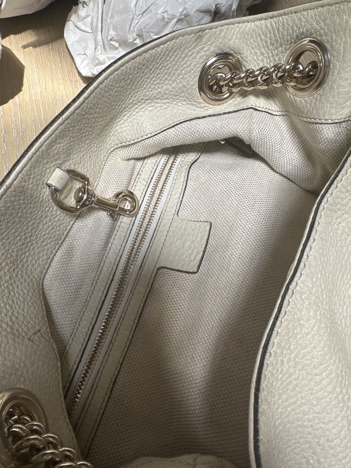 Gucci Gucci Cream Leather Shoulder Bag Size ONE SIZE - 10 Thumbnail