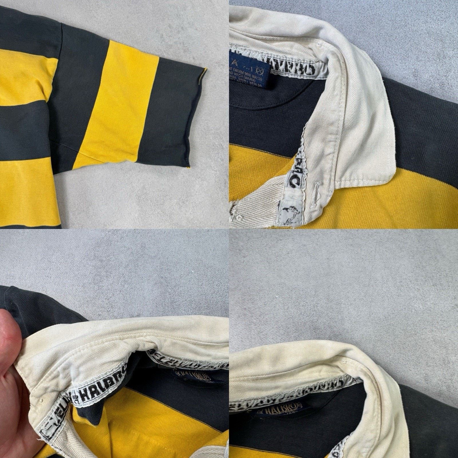 Vintage Vintage 90s Halbro Rugby Jersey Striped #9 Men Size 112cm Size US L / EU 52-54 / 3 - 23 Thumbnail
