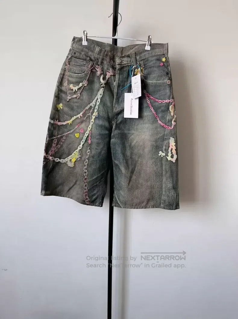 Acne Studios Acne Studios Loose Vintage Printed Wide-Leg Cropped Denim Size US 32 / EU 48 - 2 Thumbnail