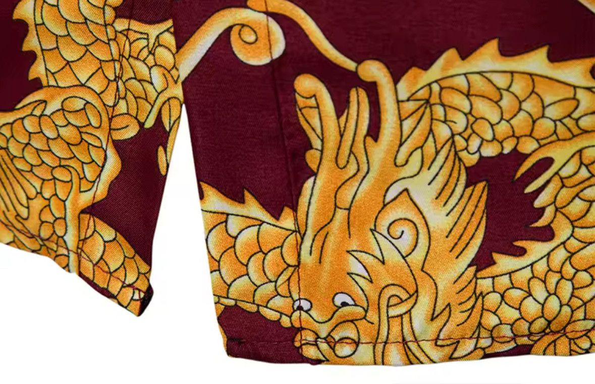 Other Chinese Style Dragon Print Cardigan Shirt Top Long Sleeve Size US XL / EU 56 / 4 - 4 Thumbnail