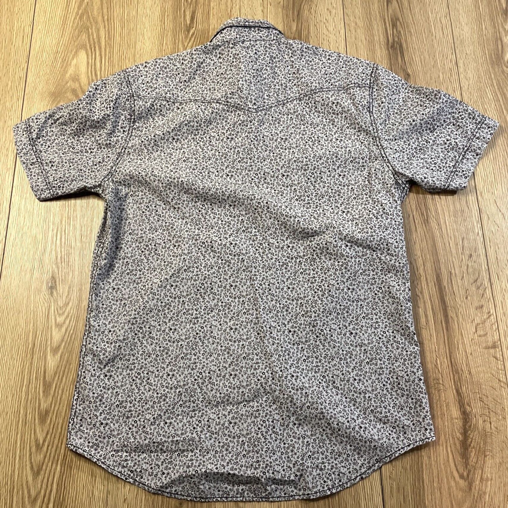 Bark VINTAGE Duke's Bark Floral Pearl Snap Shirt Adult Medium Blue Short Sleeve Casual Mens Size US M / EU 48-50 / 2 - 5 Thumbnail