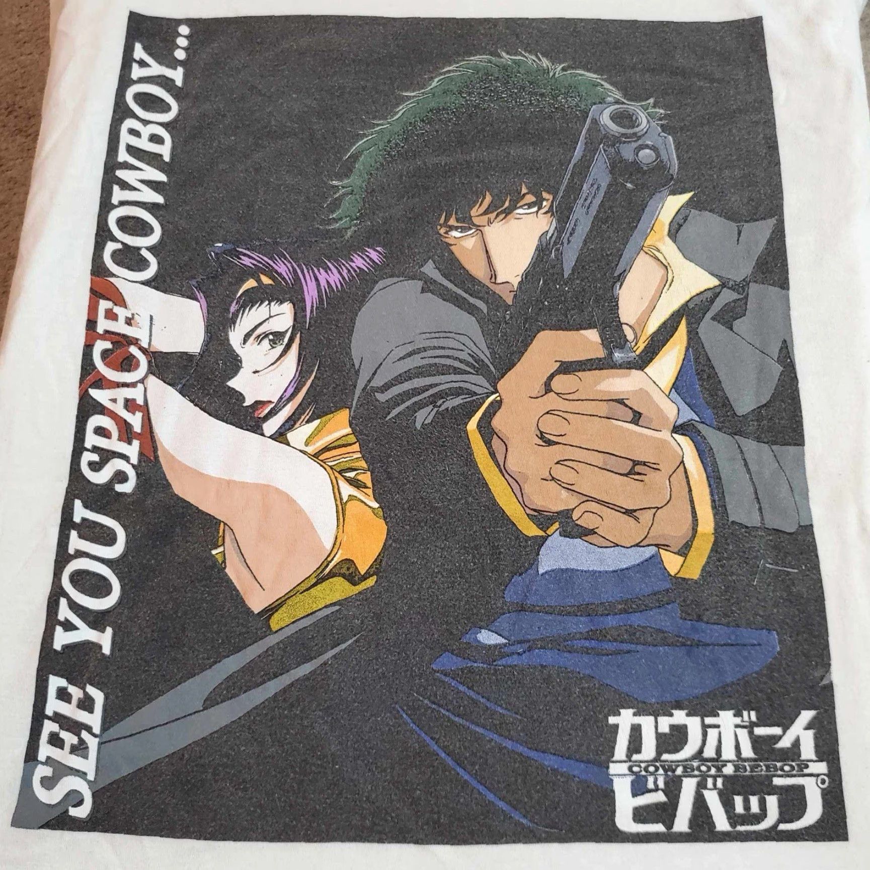 Vintage RARE Cowboy Bebop T Shirt Sunrise Funimation Space Cowboy 2XL White Cotton Short Sleeve Mens Size US XXL / EU 58 / 5 - 4 Thumbnail