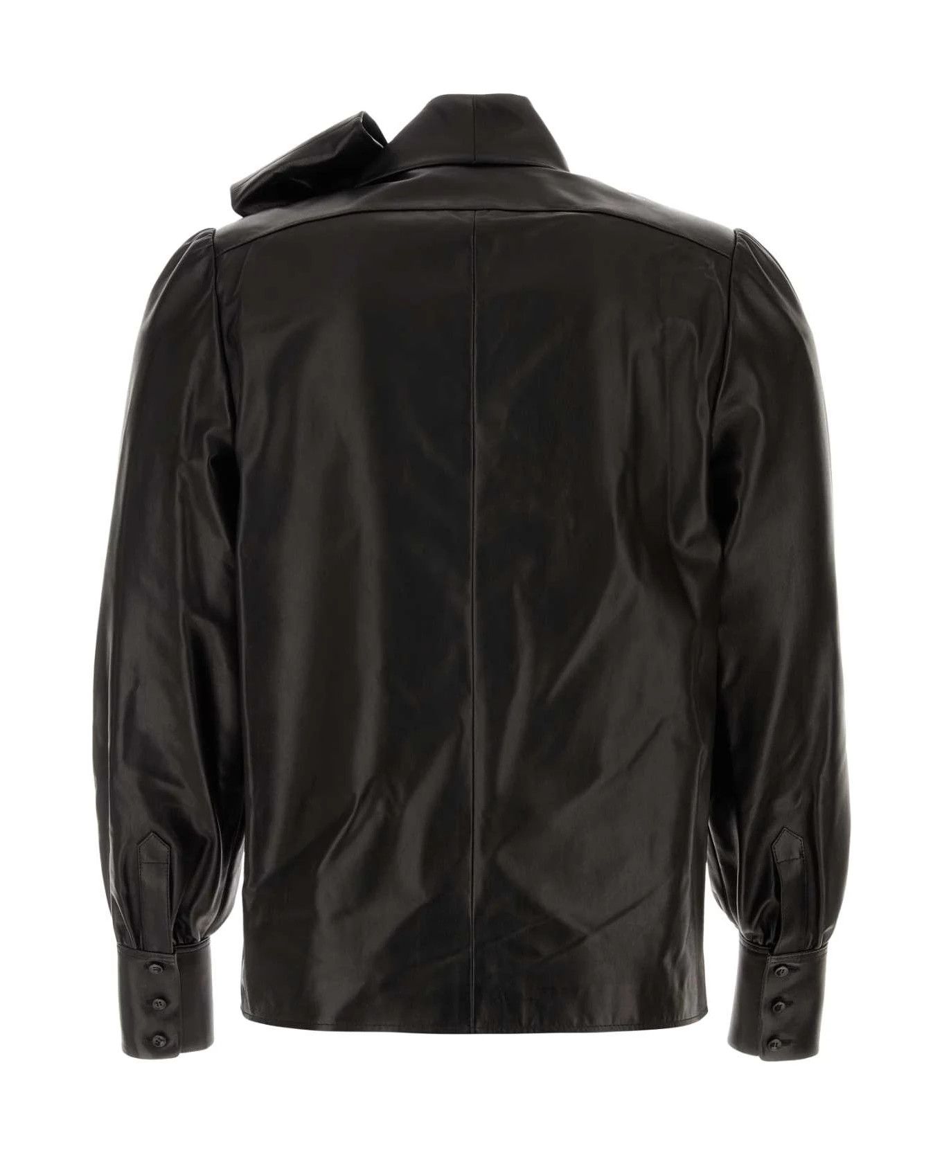 Saint Laurent Paris o1bcso1str0625 Blouse Lavalliere London in Black Size US M / EU 48-50 / 2 - 2 Thumbnail