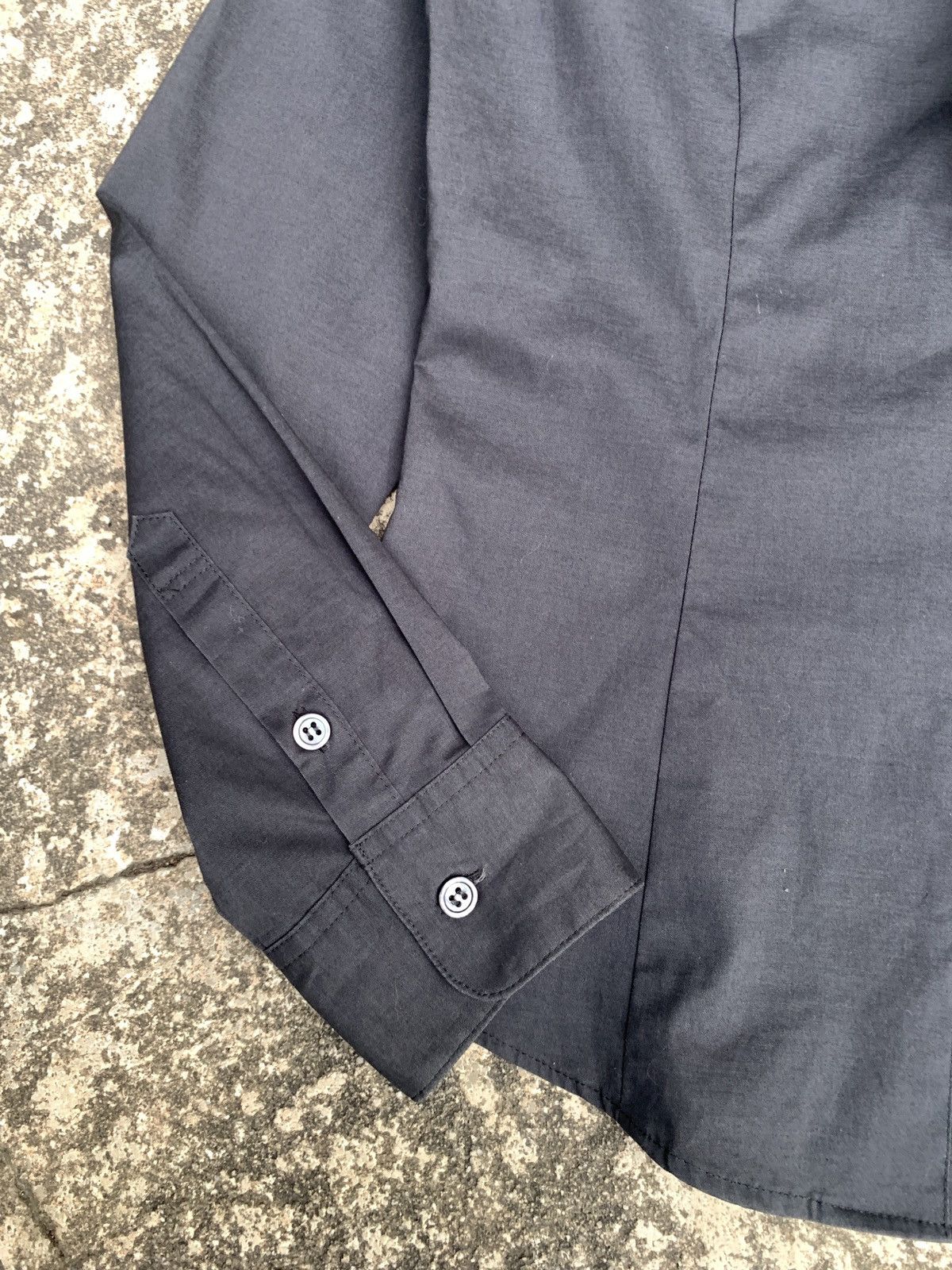 Japanese Brand 2000s Allure De Elle Japan Charcoal Ruffle Button Shirt Size S / US 4 / IT 40 - 4 Thumbnail