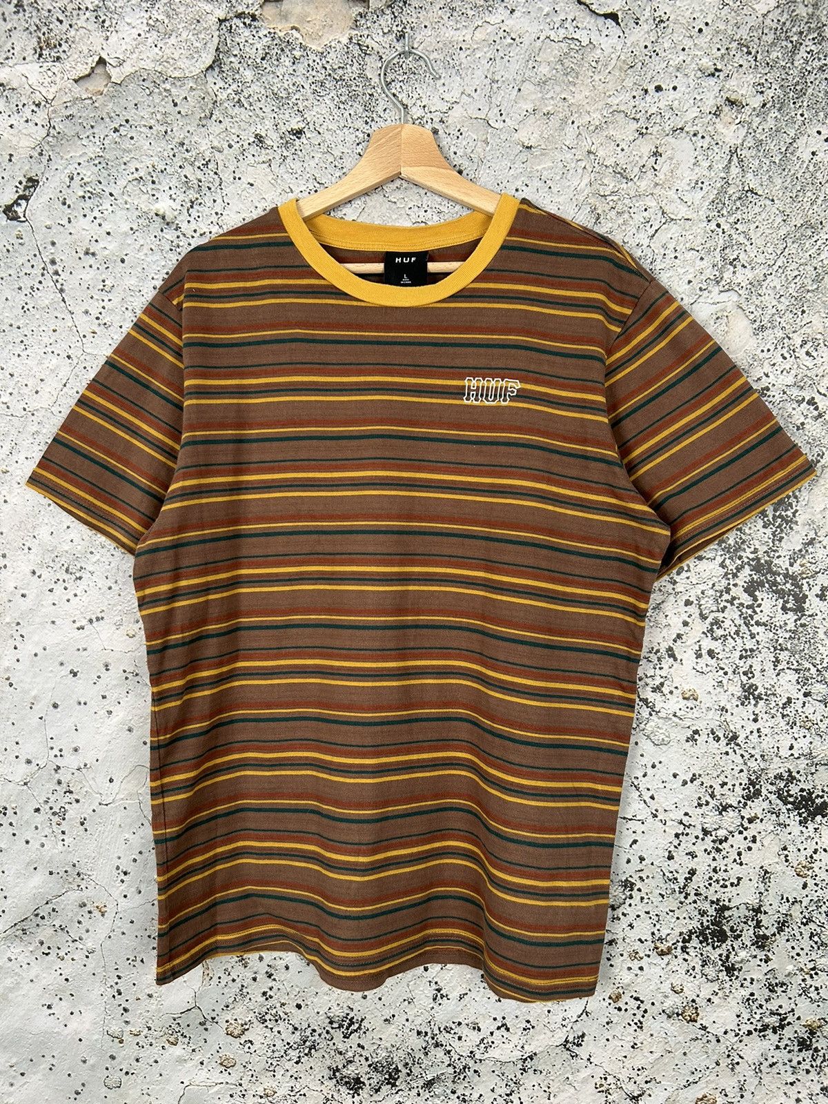 Huf HUF Striped Skategang Tee Brown Thrasher Streetwear Size US L / EU 52-54 / 3 - 1 Thumbnail