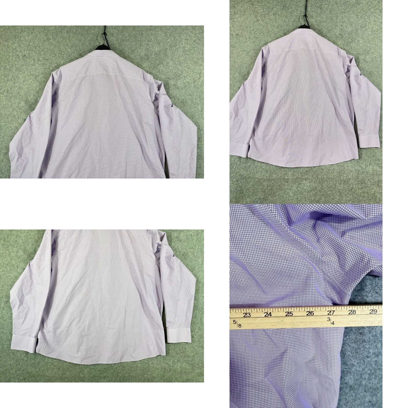 UNTUCKit UNTUCKit Shirt Mens 3XL Purple Gingham Check Wrinkle Free Button Down Long Sleeve Preppy Shirt Size US XXL / EU 58 / 5 - 8 Thumbnail