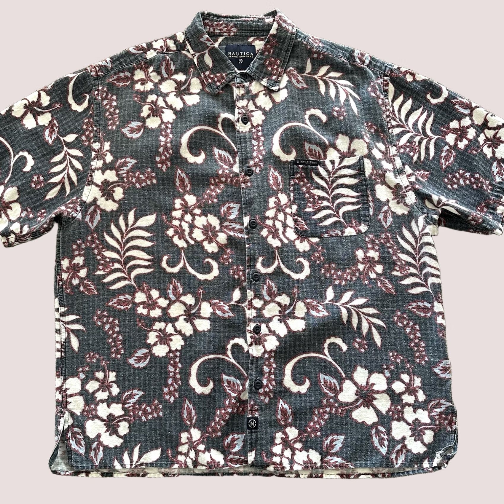 Nautica Nautica Jeans Co Hawaiian Button-Up Shirt Mens XL Vintage 90s Linen Blend Blue Floral Casual Button-Up XS-XL Size US XL / EU 56 / 4 - 1 Thumbnail