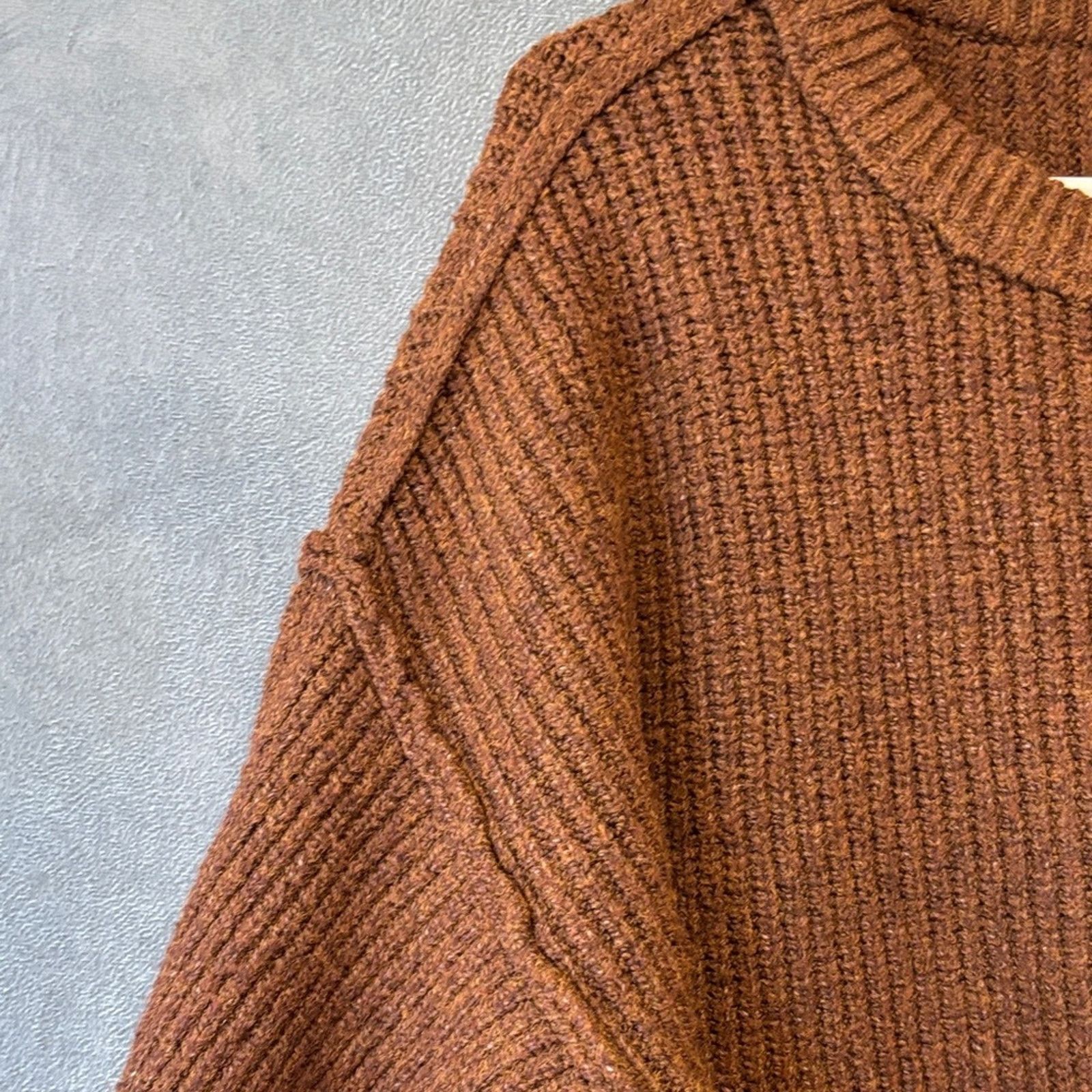 American Eagle Outfitters American Eagle Brown Ribbed Knit Cropped Sweater Women’s M Size M / US 6-8 / IT 42-44 - 7 Thumbnail