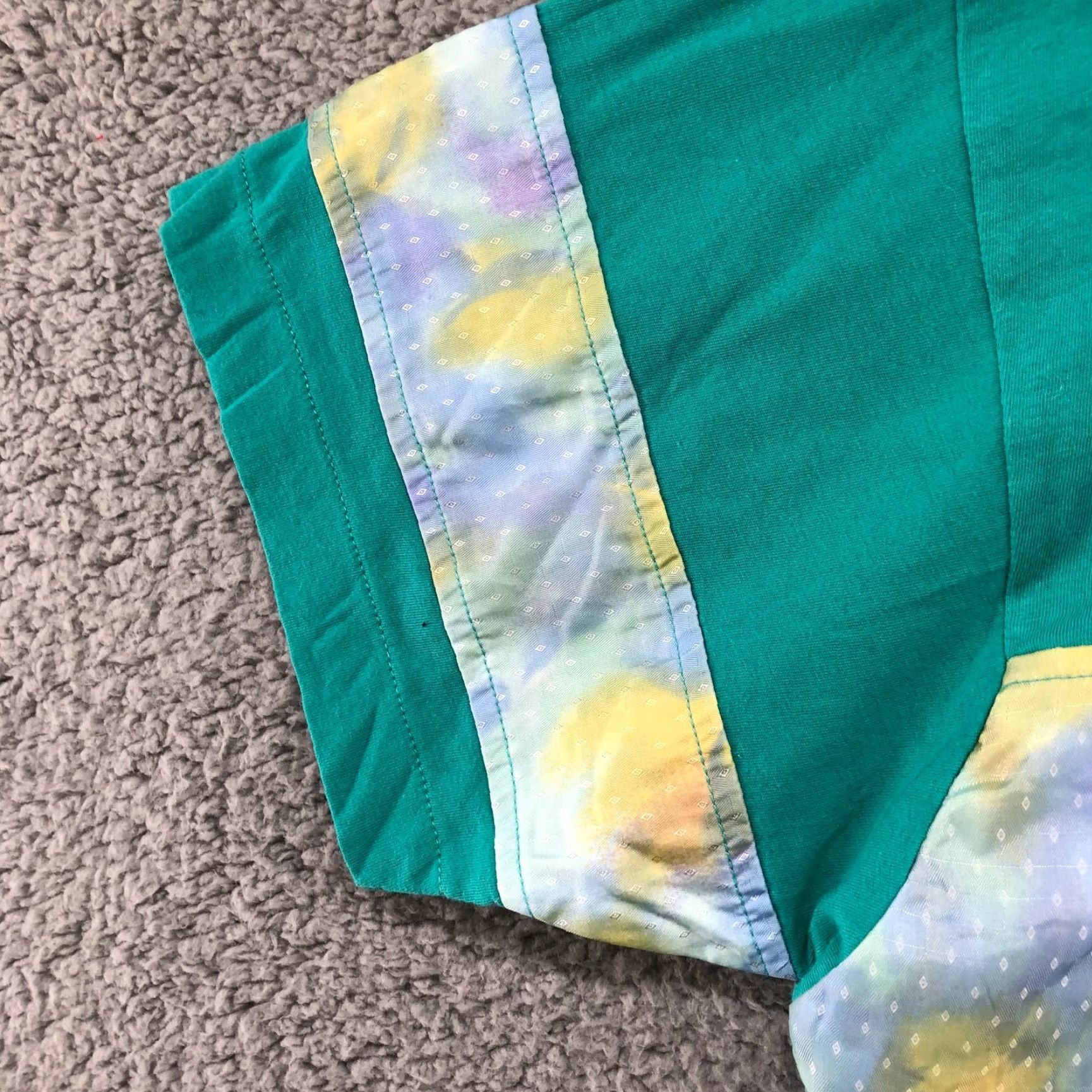 Altea Vintage T Shirt Womens L/XL 90s Short Sleeve Crewneck Teal Tie Dye Print Cotton Blue Hipster Retro Art Women Size M / US 6-8 / IT 42-44 - 5 Thumbnail