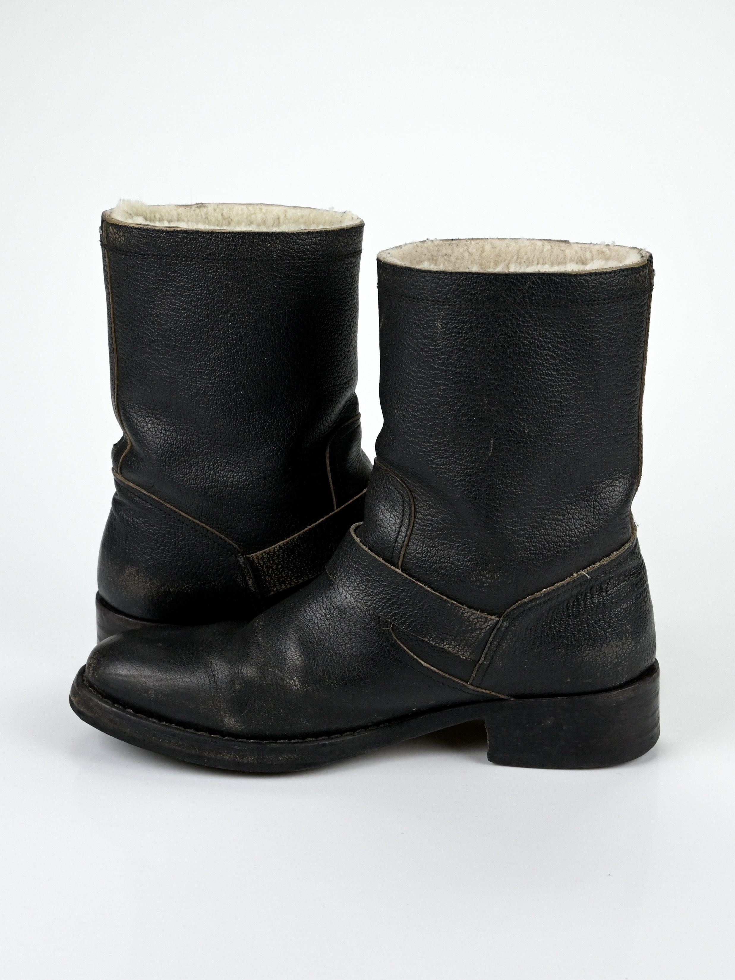 Maison Margiela Shearling-Lined Leather Biker Boots Size US 9 / EU 42 - 6 Thumbnail