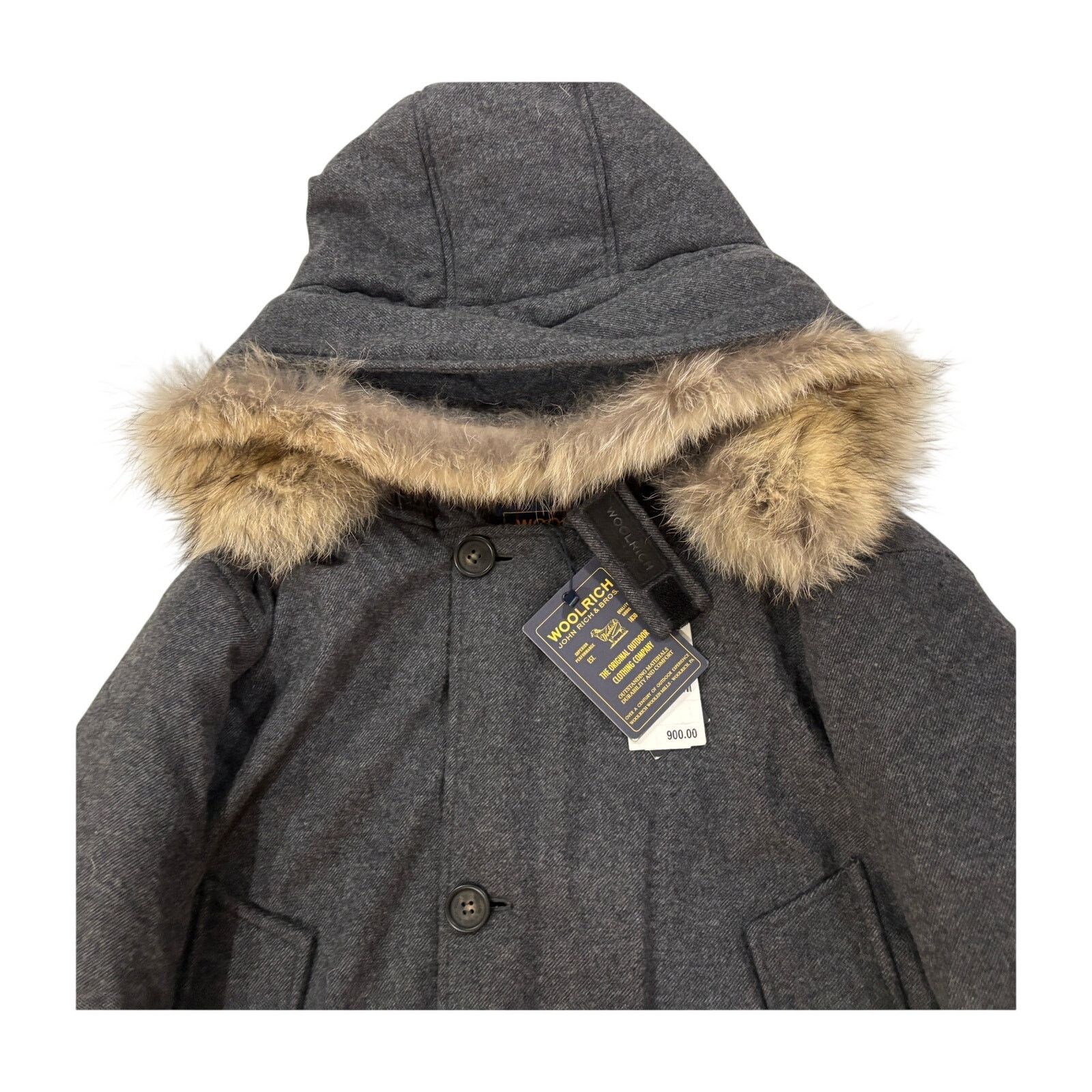 Woolrich Woolen Mills *R41 WOOLRICH Luxe Arctic Parka Wool Coyote Fur Gray Large Size US L / EU 52-54 / 3 - 4 Thumbnail