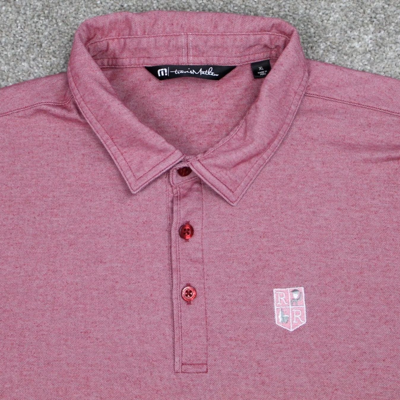 TravisMathew Travis Mathew Polo Shirt Men XL Pink Heather Pima Cotton Blend Golf S/S Pullover Size US XL / EU 56 / 4 - 5 Thumbnail