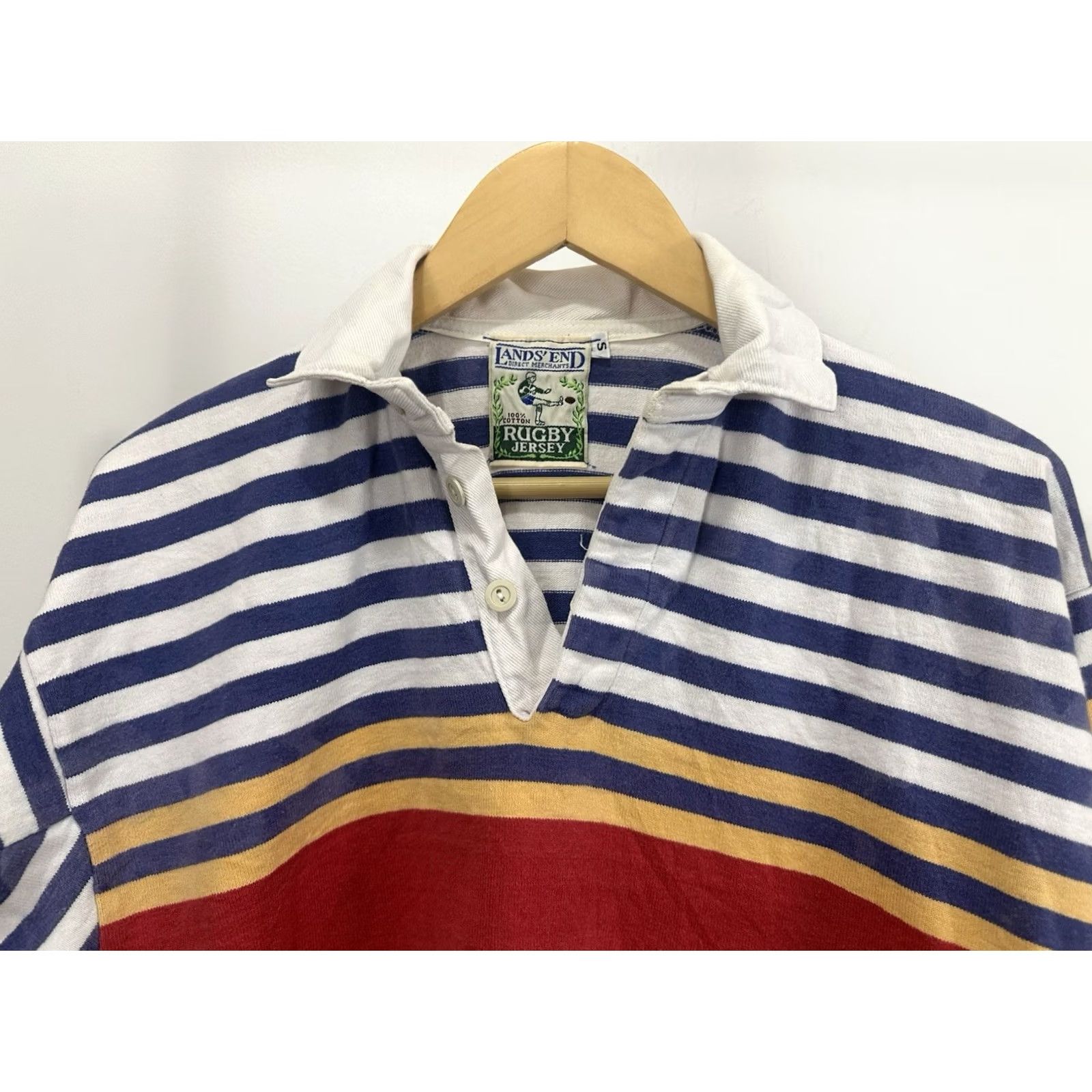 Lands' End VTG Lands' End Striped Color Block Long Sleeve Polo Rugby Shirt S Men Multicolor 70s 80s Size US S / EU 44-46 / 1 - 4 Thumbnail
