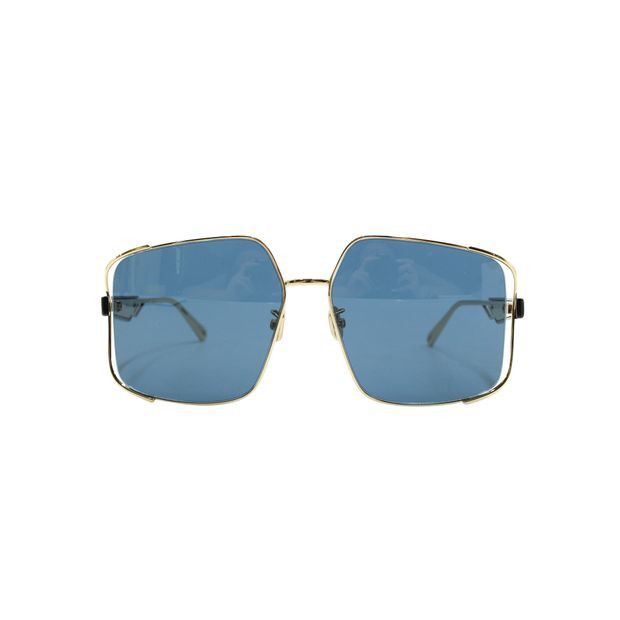 image of Dior Blue And Gold Square Sunglasses, Women's