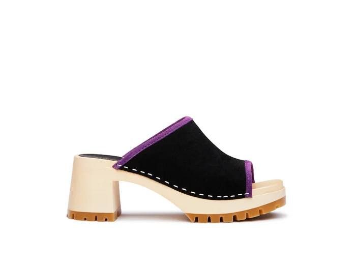 Swedish Hasbeens swedish hasbeens Combo Clog Color: Nero/Viola SAVE $110.00 Size US 9 / IT 39 - 6 Thumbnail