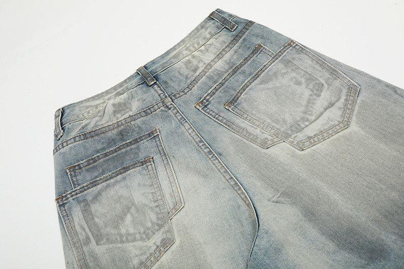 Vintage Retro ripped knee straight leg jeans for men Size US 34 / EU 50 - 5 Thumbnail