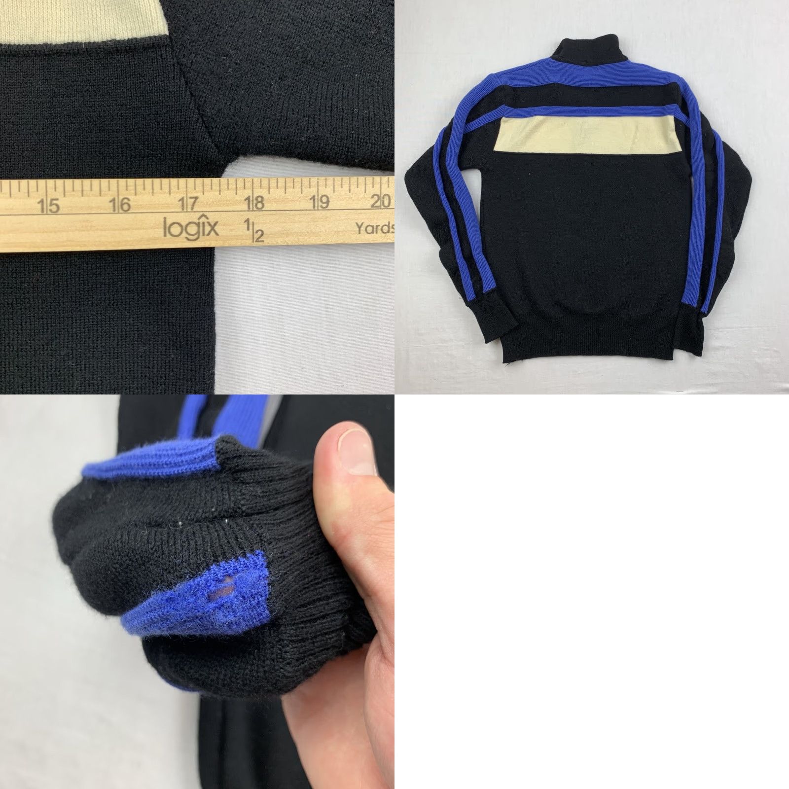 Vintage Vintage L.L. Bean Sweater Adult Medium Black Collar Quarter Zip Ski Snow 90s USA Size US M / EU 48-50 / 2 - 8 Thumbnail