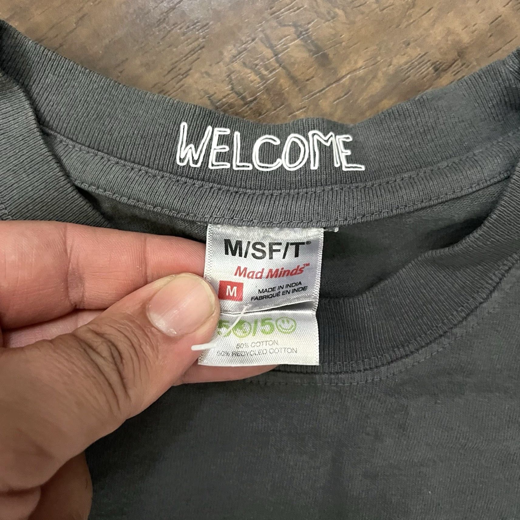 Vintage Misfit Mad Minds M/SF/T Mens Medium T-Shirt Crew Neck Short Sleeve Gray 50/50 Cotton Logo Slim Regular Size US M / EU 48-50 / 2 - 5 Thumbnail