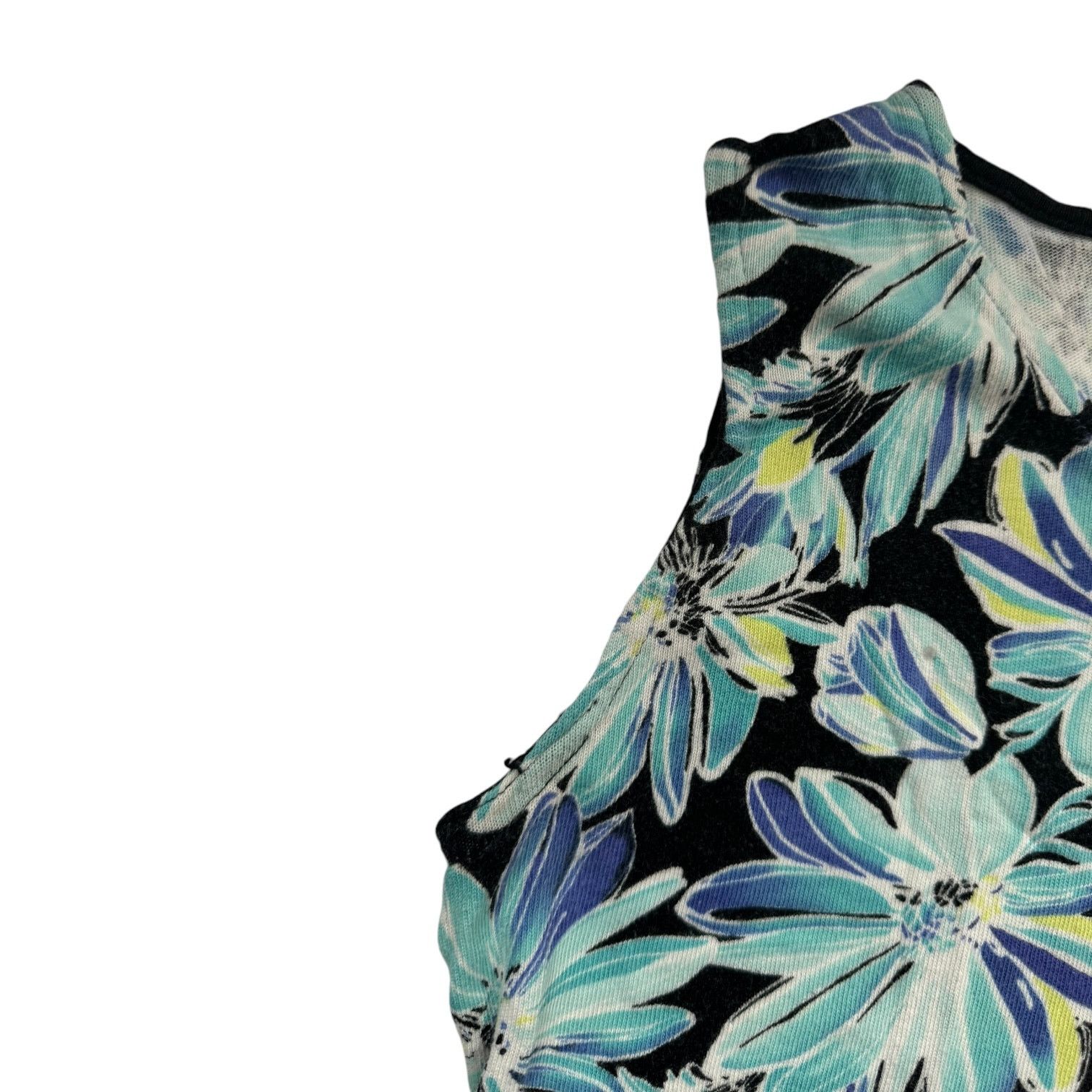 Other Talbots Petites Black and Blue Floral Tank Top Small Size S / US 4 / IT 40 - 3 Thumbnail