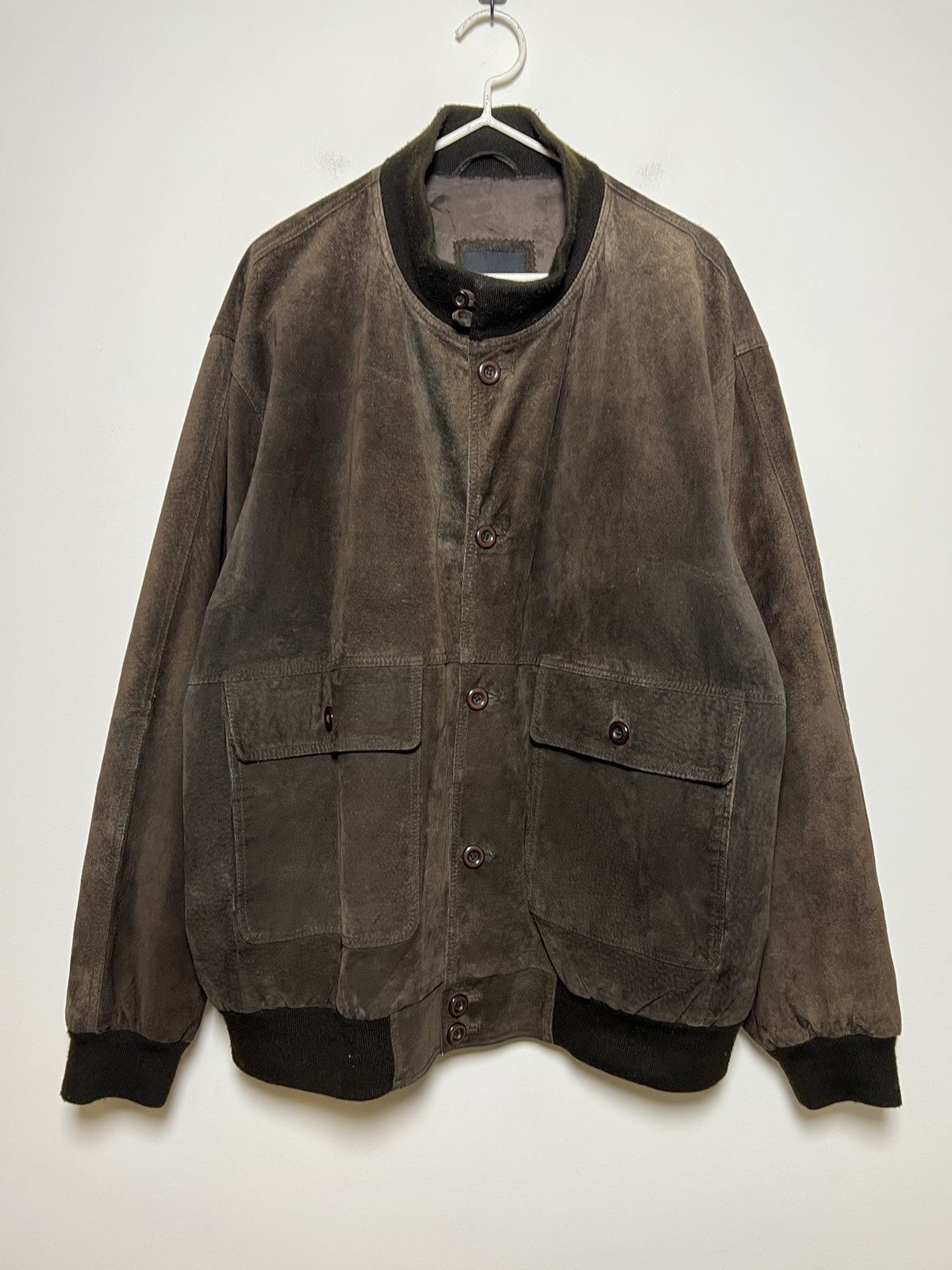 Vintage brown suede bomber