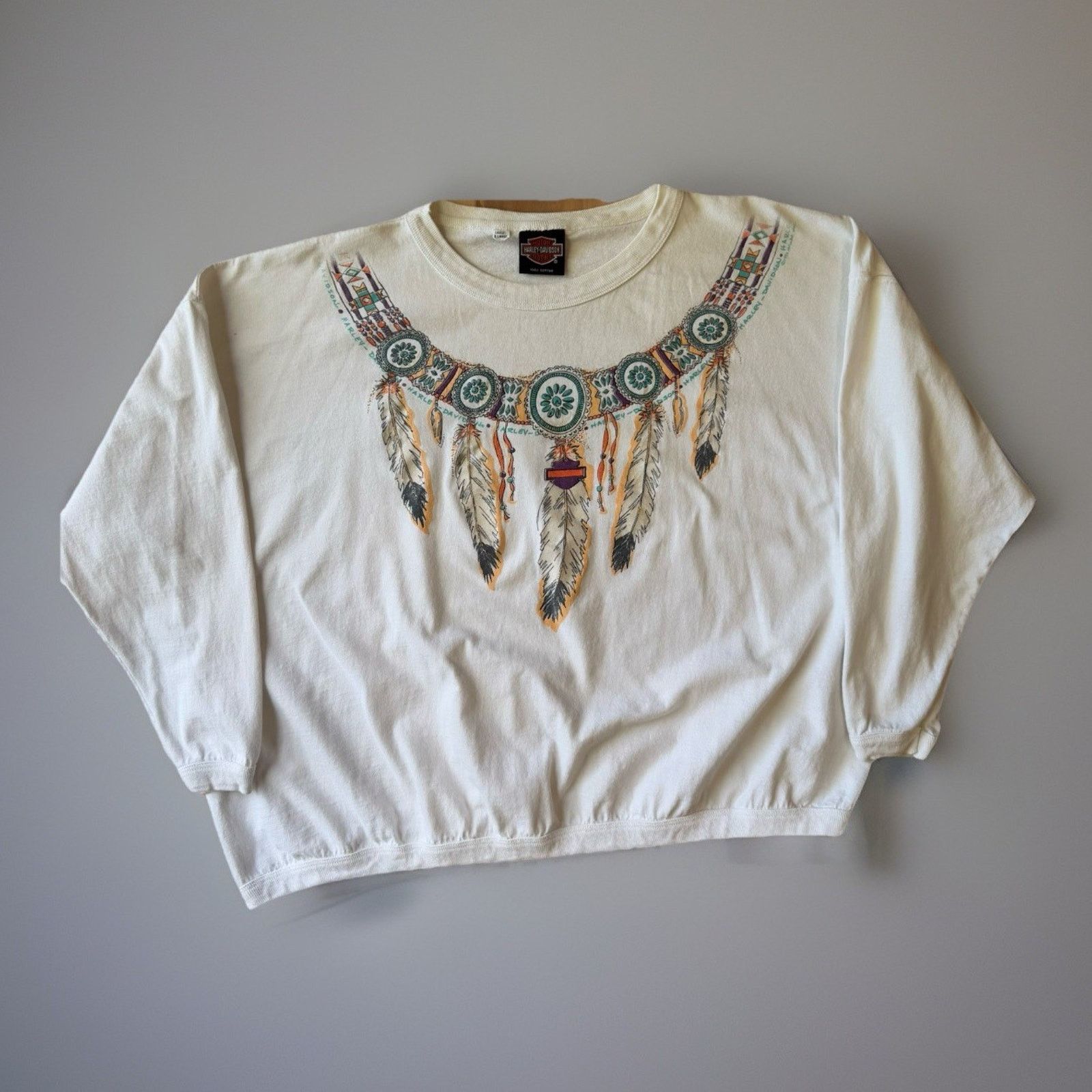 Harley Davidson Vintage Harley Davidson Shirt L/XL White Long Sleeve 90s Size US L / EU 52-54 / 3 - 1 Thumbnail
