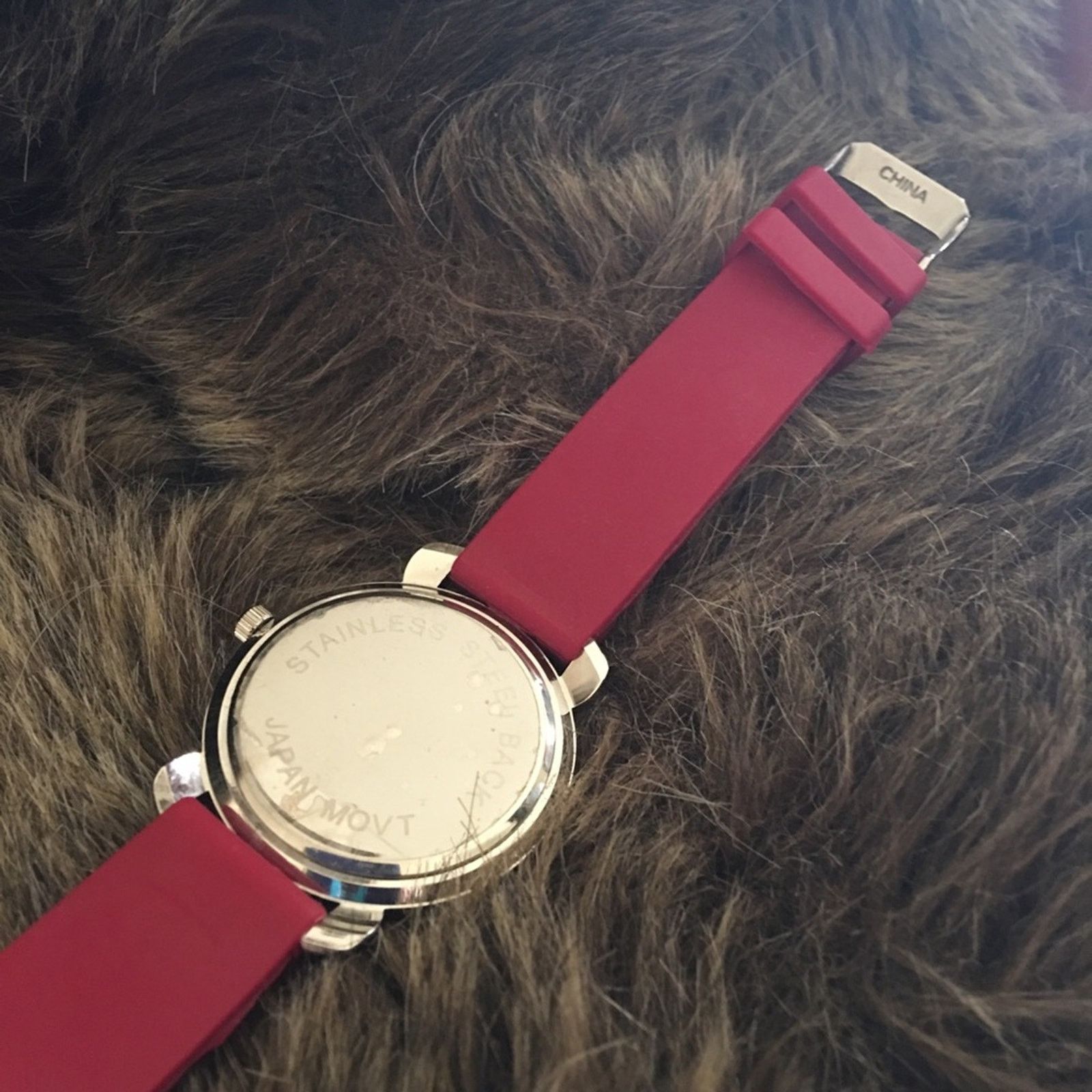 Jewelry Ladies red soft silicone band rhinestone watch Size ONE SIZE - 8 Thumbnail